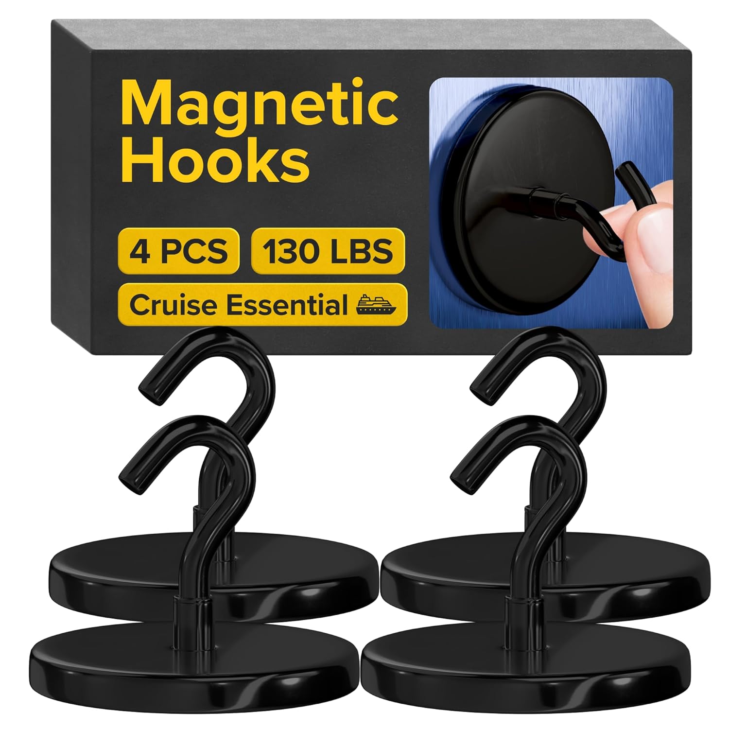 Magnetic Hooks - Heavy Duty Neodymium Magnetic Hooks for Cruise Cabins