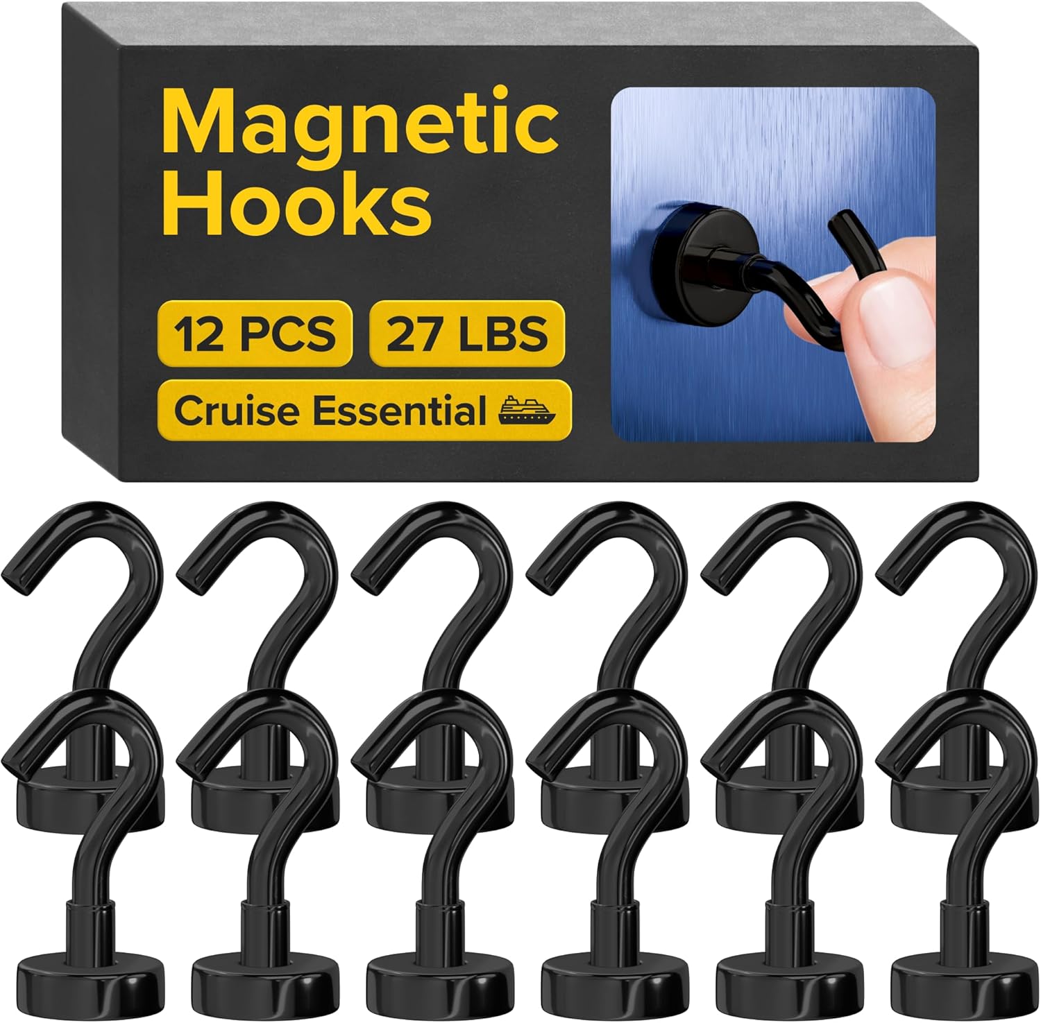 Magnetic Hooks - Heavy Duty Neodymium Magnetic Hooks for Cruise Cabins