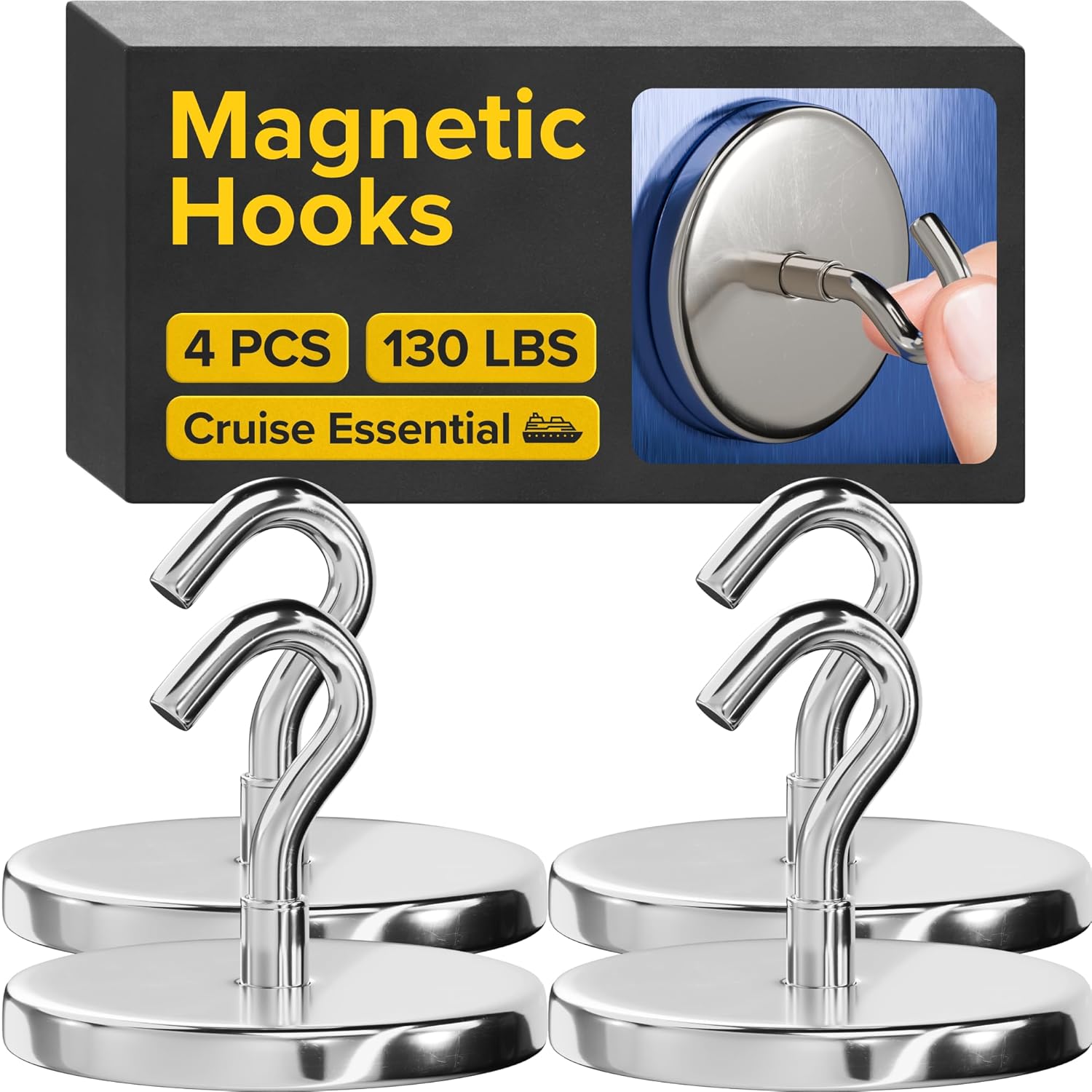 Magnetic Hooks - Heavy Duty Neodymium Magnetic Hooks for Cruise Cabins