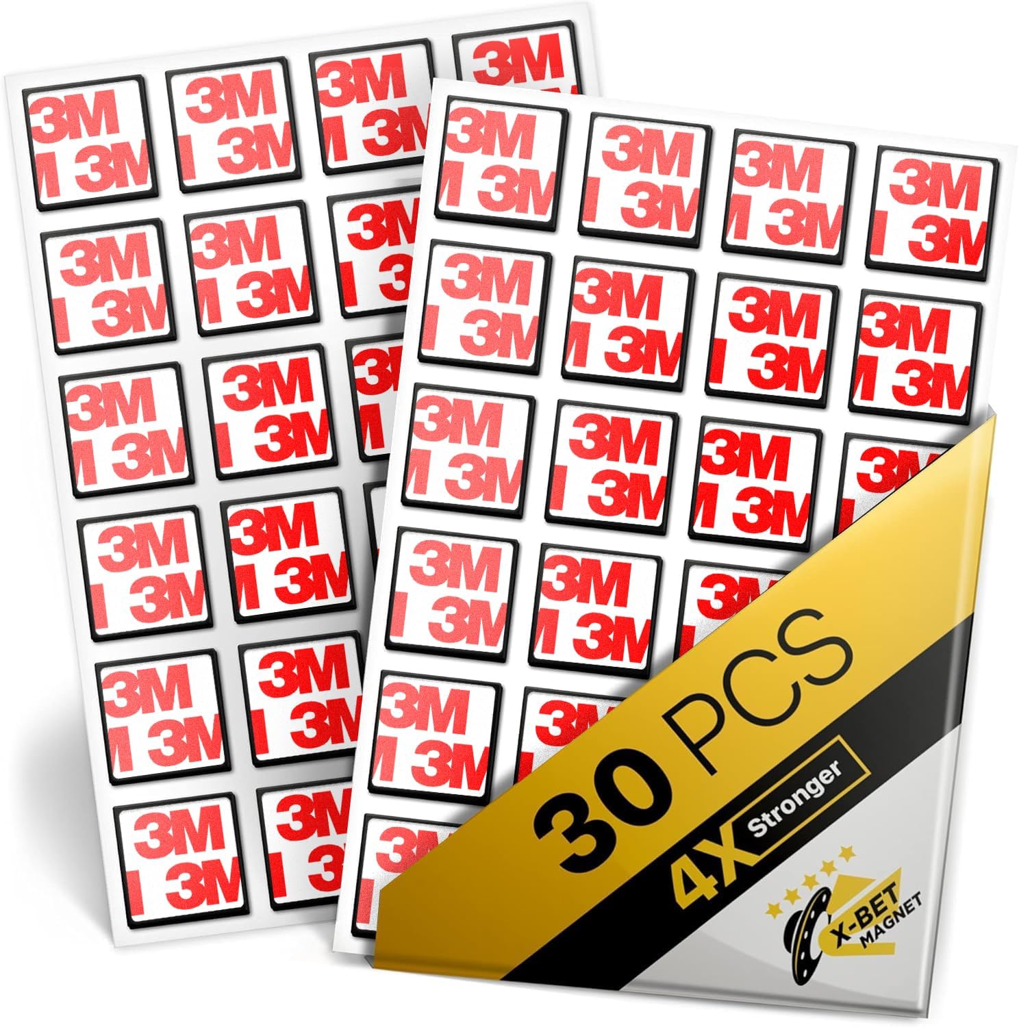 Hyper-Sticky Magnets with Adhesive Backing - Strong Magnetic Squares for Whiteboard, Fridge, Crafts - Easy to Cut Stickers for Planning and Organization