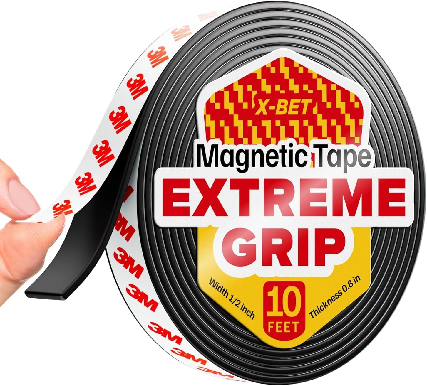 Adhesive Magnetic Tape - 1/2 Inch x 10 Feet Flexible Magnetic Strip - Magnetic Roll - Sticky Anisotropic Magnets UK