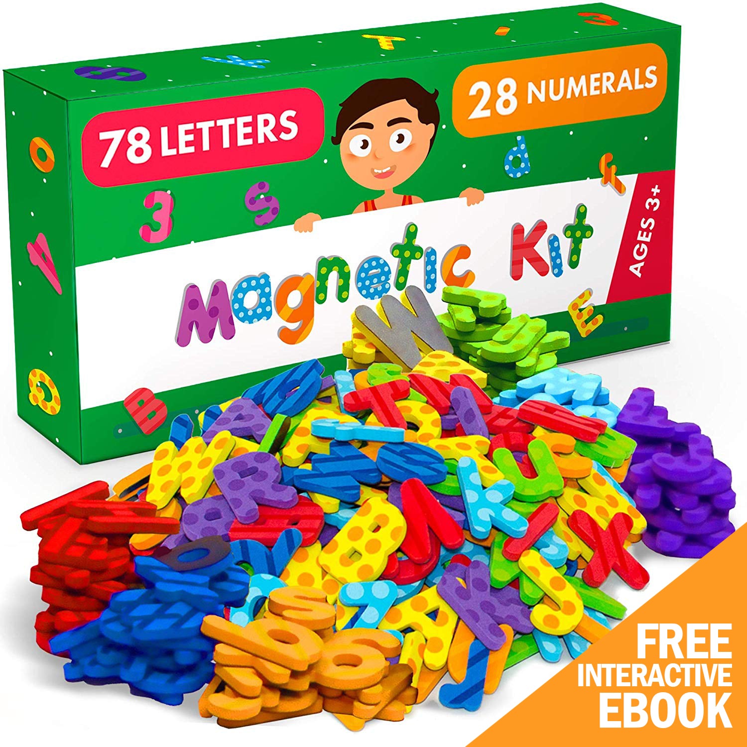 Foam 123 ABC Alphabet Magnets - Magnetic Letters and Numbers - Best Educational Toy for Kids - 106 PCs