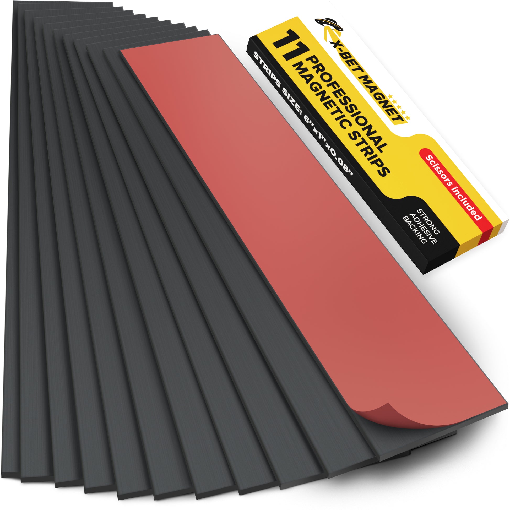 Adhesive Magnet Strips - Flat Thin Magnetic Tape for Crafts - Tool and Knife Magnetic Strip - 11 PCs UK