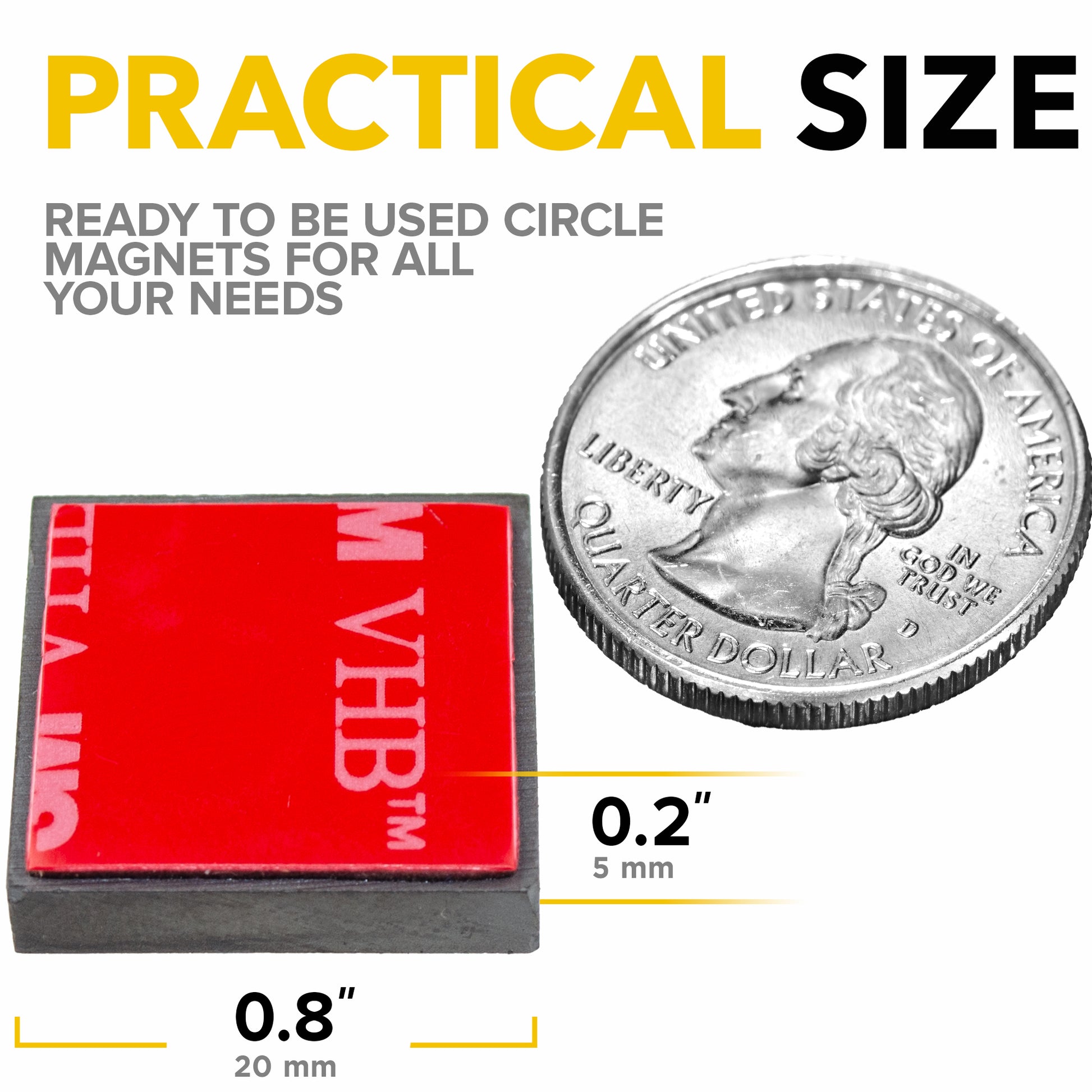 24 PCs Ferrite Magnetic Squares - Self-Adhesive Sticky Magnets - Strong Magnets with Adhesive Backing for Crafts and DIY