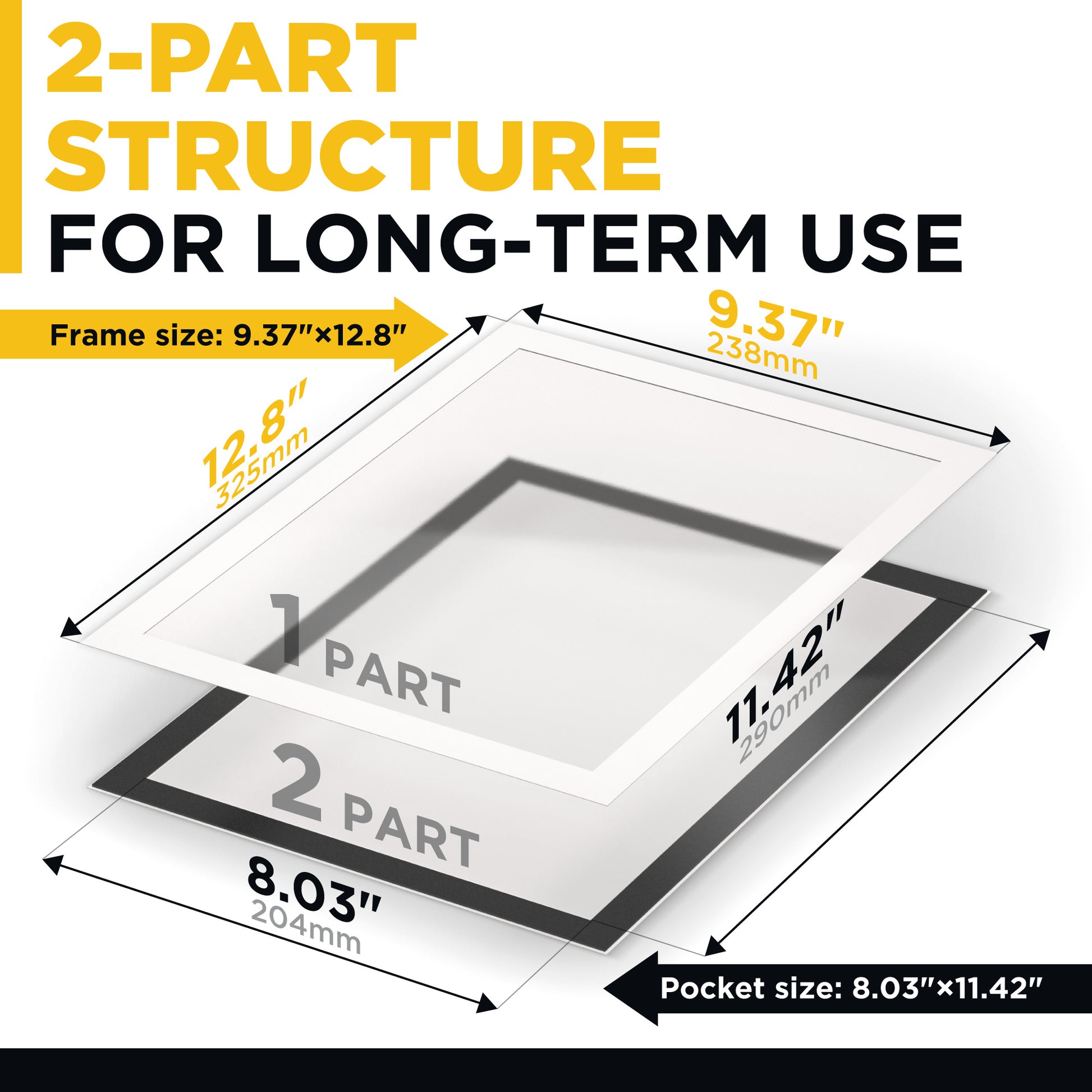 Magnetic Picture Frame - Self Adhesive Magnetic Display Frame for Office School Classroom Home - Magnetic Photo Pockets