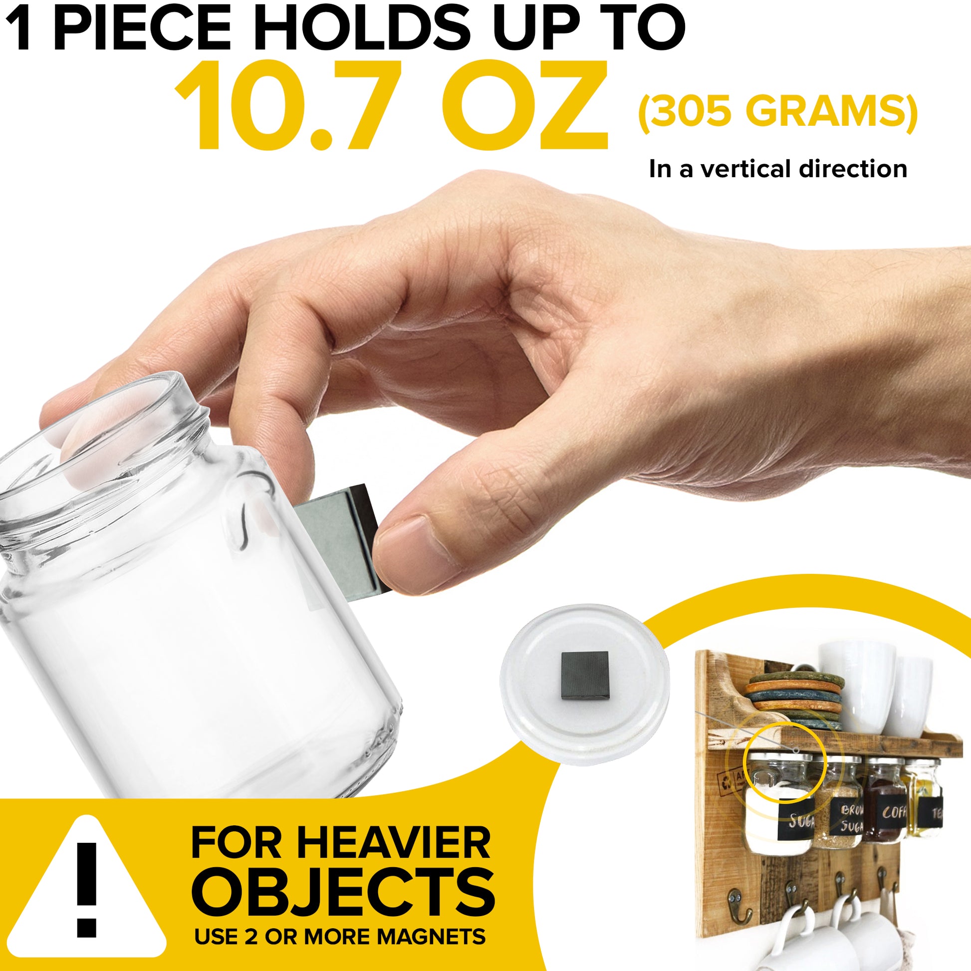 24 PCs Ferrite Magnetic Squares - Self-Adhesive Sticky Magnets - Strong Magnets with Adhesive Backing for Crafts and DIY