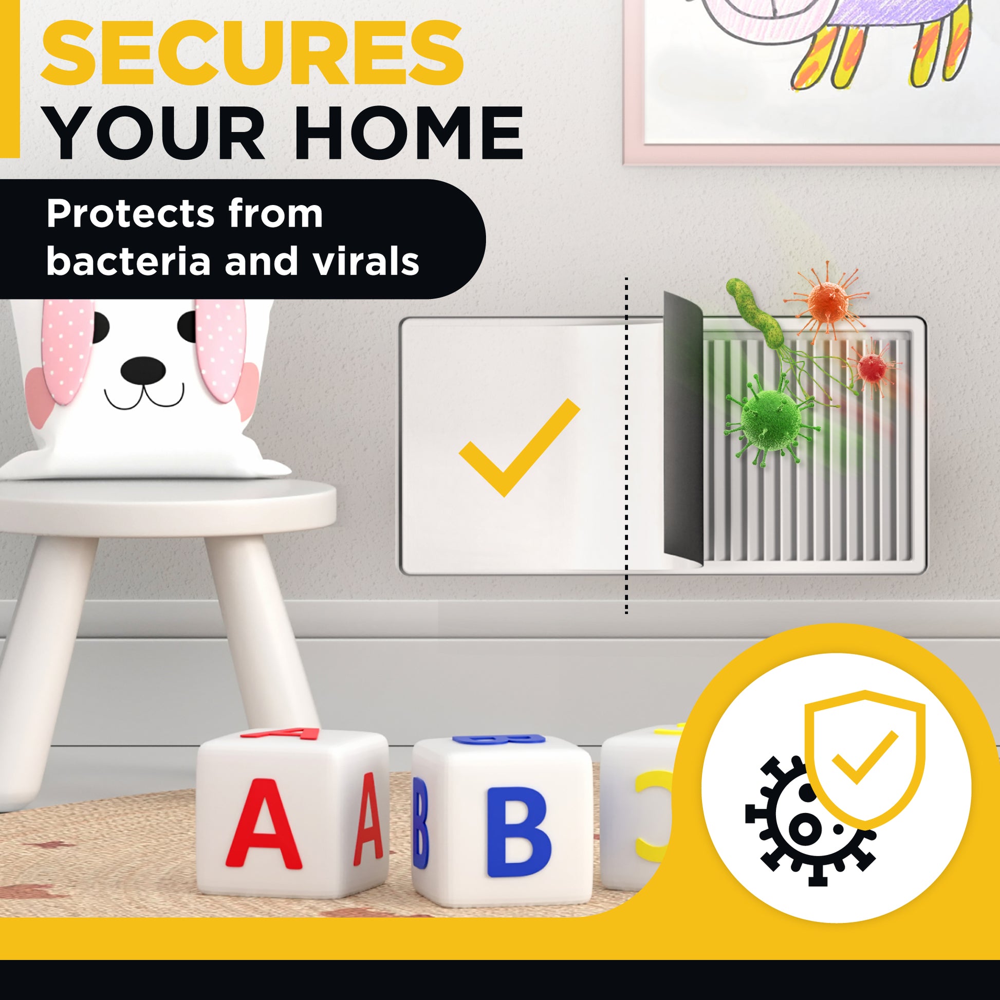 Magnetic Air Vent Cover 8 inch x 15 inch - AC Vent Cover - Flexible Magnet Vent Covers for Ceiling Floor Wall Vents