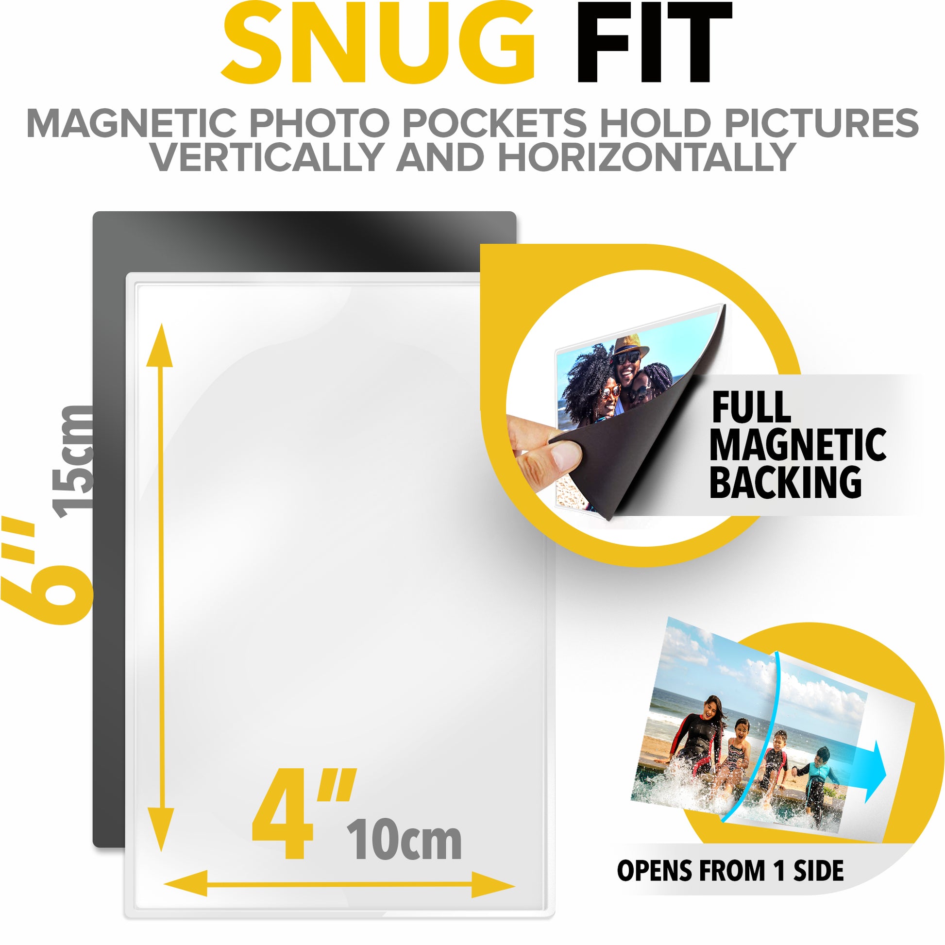 Magnetic Picture Frames for Refrigerator 12 PCs – Magnetic Photo Frames for Fridge 4" x 6" – Picture Frames for Photo Magnets