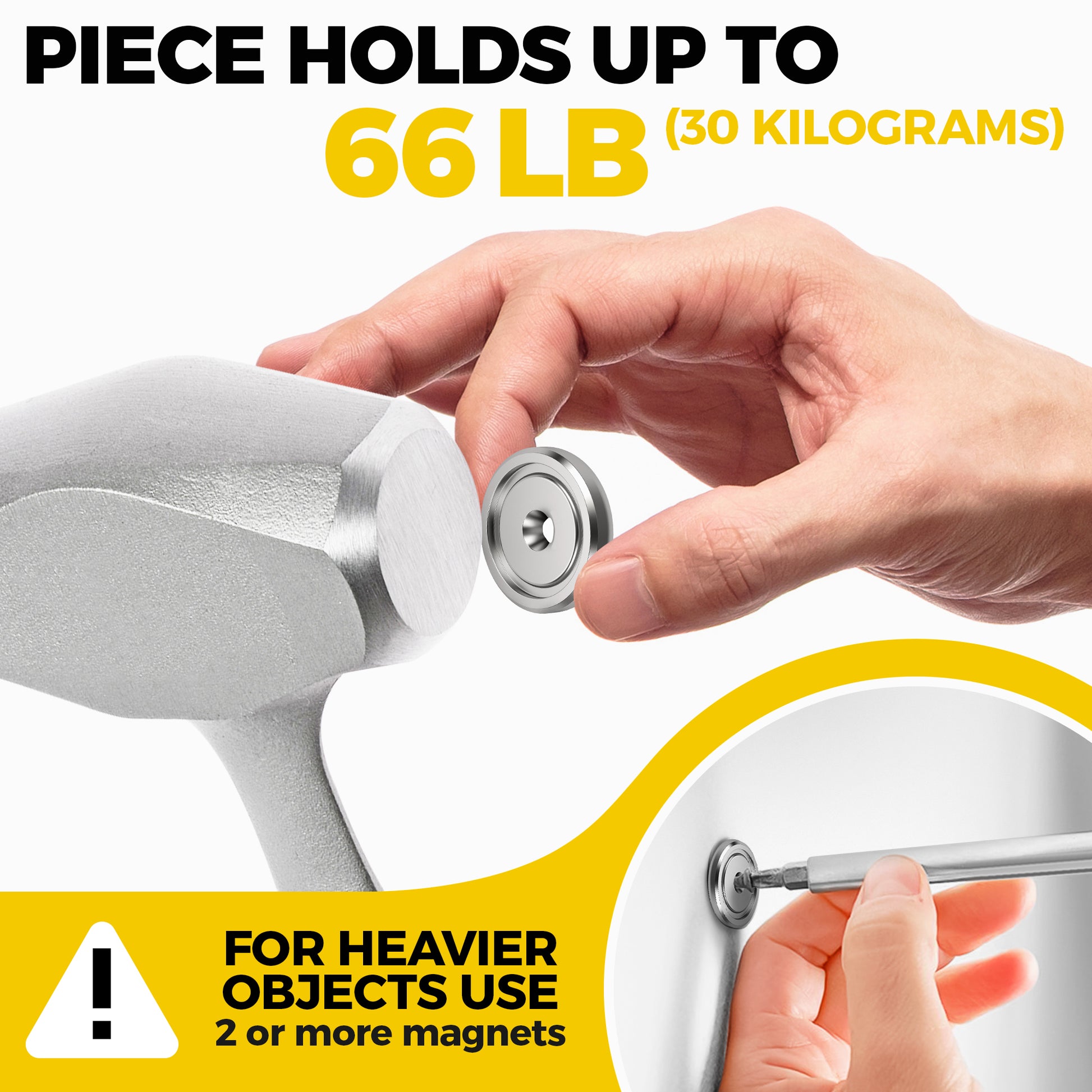 Extremely Strong Neodymium Cup Magnets 3 Pcs -  Industrial Strength Round Base Rare Earth Magnets