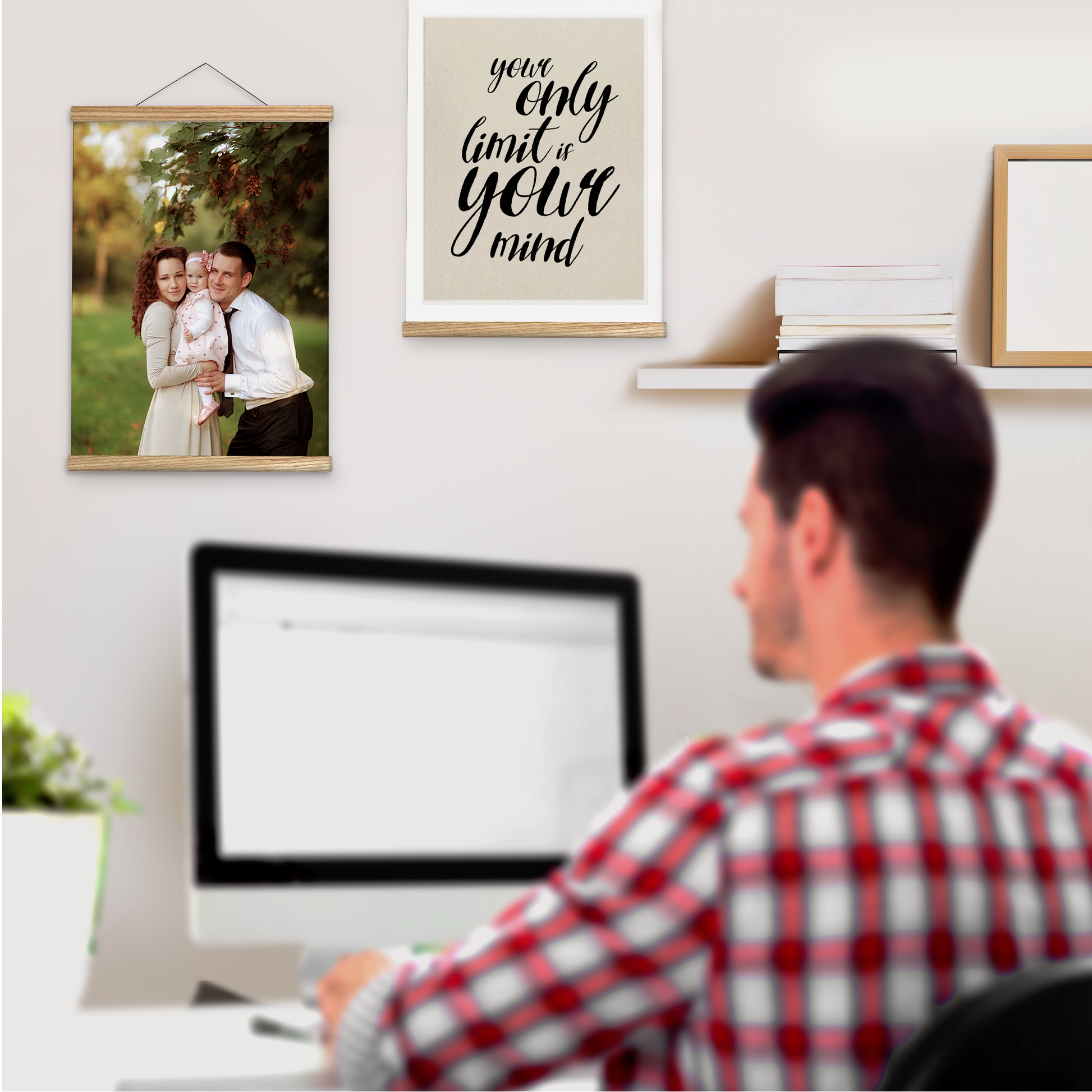 Magnetic Poster Hanger Frame 12" – Magnetic Hanging Frame Ash Wood –  Poster Holder for Pictures, Photos, Prints, Maps and Canvas Artwork