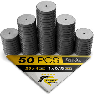 50 PCs Craft Magnets - Fridge Magnets - Round Ceramic Magnets for DIY, Craft, Hobbies - Tiny Disc Magnets UK