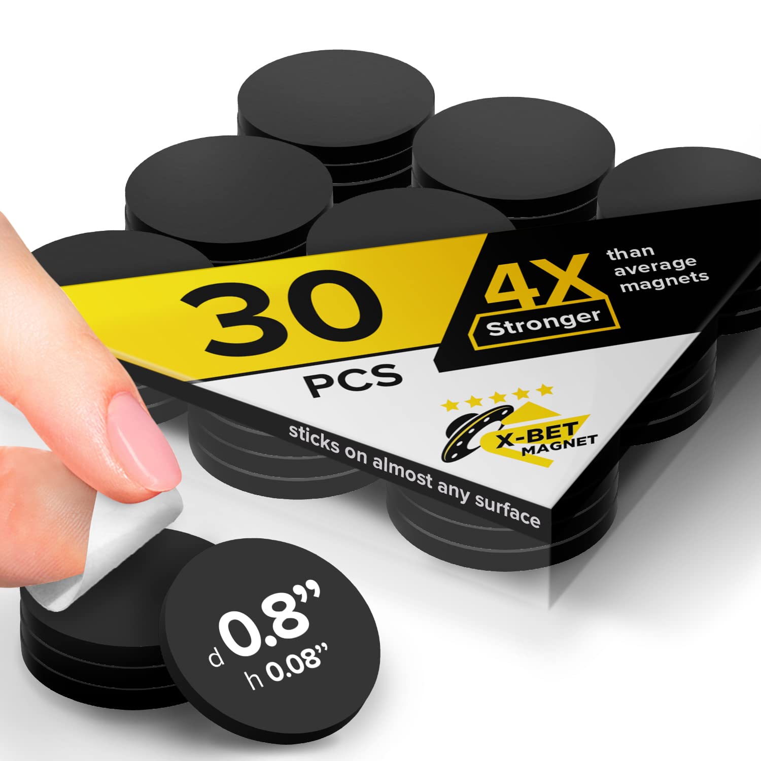 Hyper-Sticky Magnets with Adhesive Backing - 120pcs 0.8"x0.08" Strong Magnetic Dots for Whiteboard, Fridge - Easy-to-Cut Stickers for Planning and Organization - Teacher Must Have - Teacher Supplies