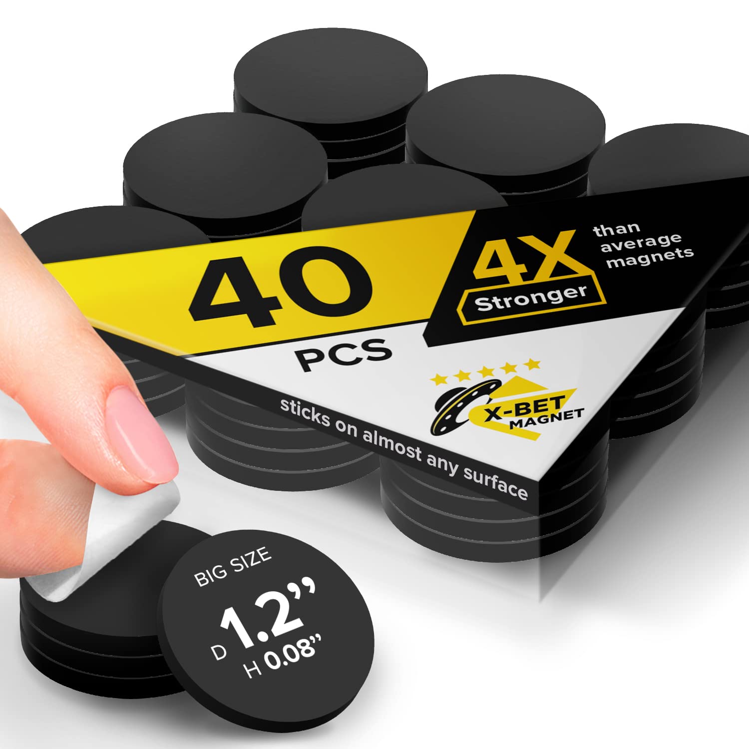 Hyper-Sticky Magnets with Adhesive Backing - 120pcs 0.8"x0.08" Strong Magnetic Dots for Whiteboard, Fridge - Easy-to-Cut Stickers for Planning and Organization - Teacher Must Have - Teacher Supplies