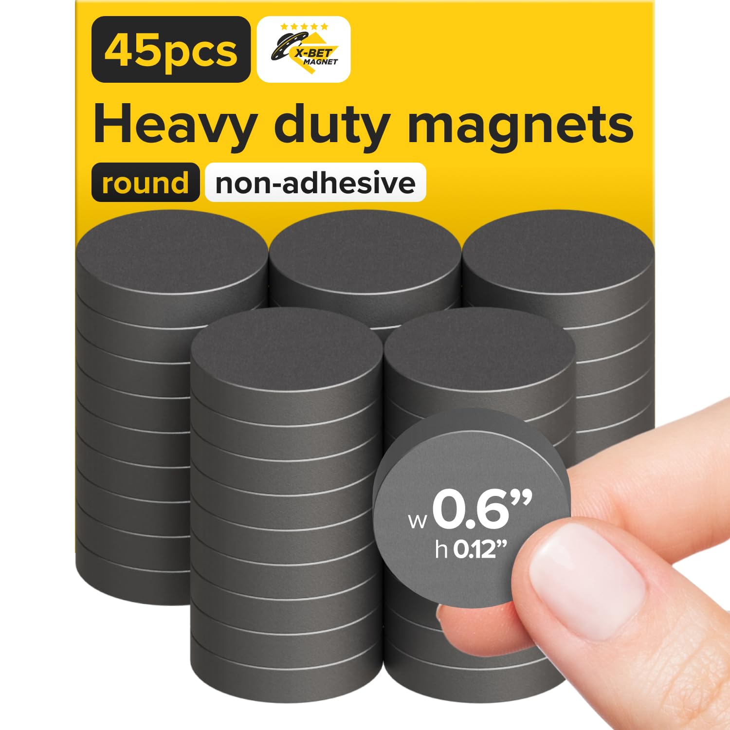 Adhesive Magnets - Ferrite Magnetic - Round Disc - Strong Sticky Adhesive Backing - Ceramic