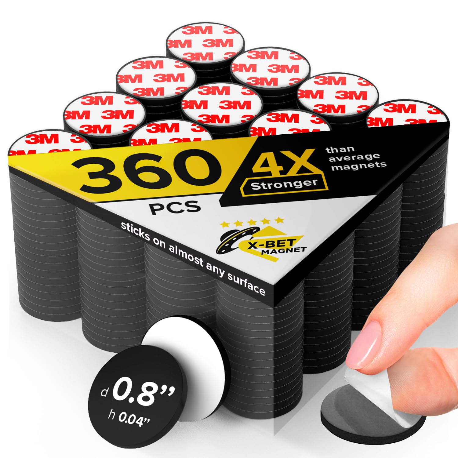 Hyper-Sticky Magnets with Adhesive Backing - 120pcs 0.8"x0.08" Strong Magnetic Dots for Whiteboard, Fridge - Easy-to-Cut Stickers for Planning and Organization - Teacher Must Have - Teacher Supplies