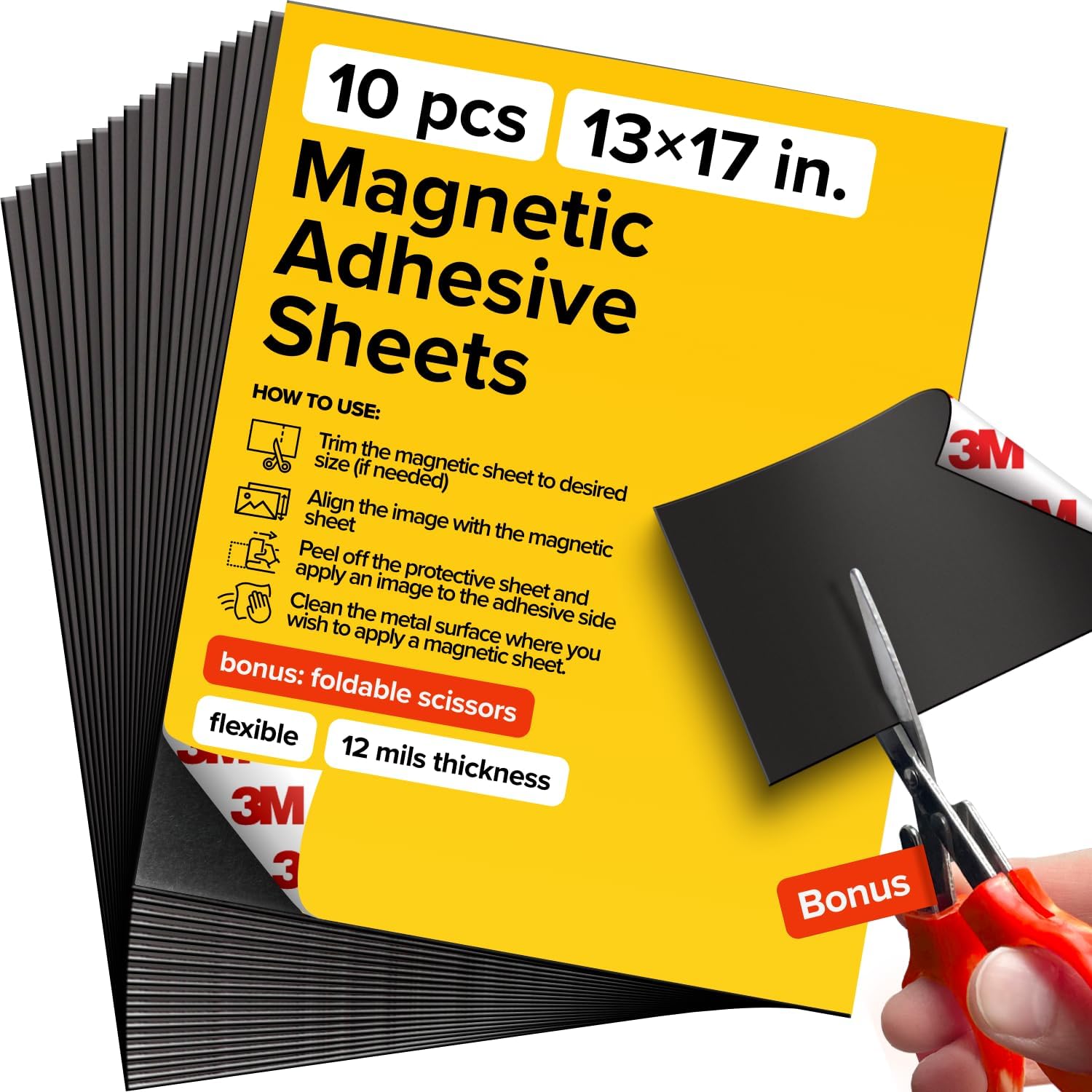 DIY Craft Magnetic Sheets with adhesive backing - Adhesive Sheets for Magnetic Stickers and Photos - 100% Customizable