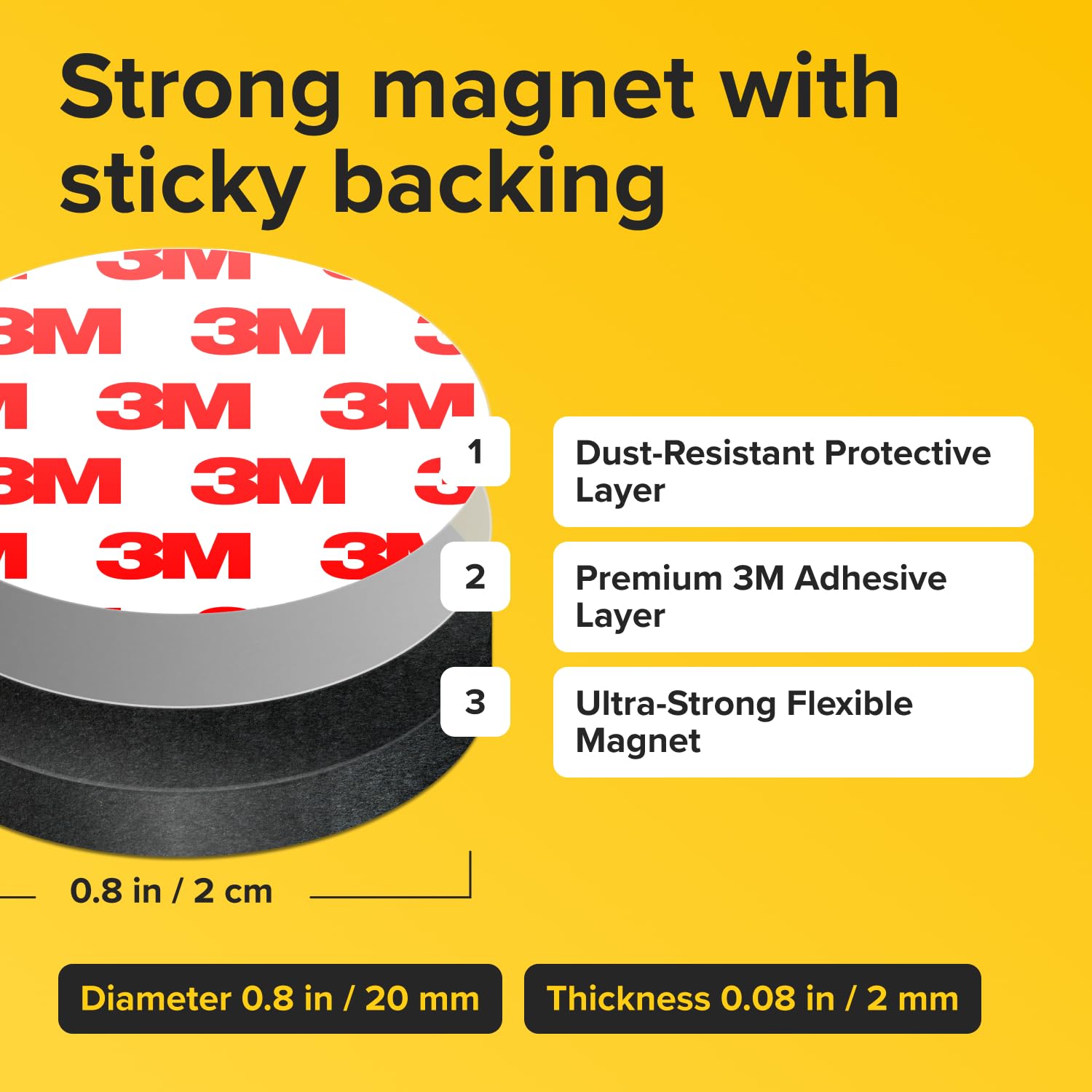 Hyper-Sticky Magnets with Adhesive Backing - 120pcs 0.8"x0.08" Strong Magnetic Dots for Whiteboard, Fridge - Easy-to-Cut Stickers for Planning and Organization - Teacher Must Have - Teacher Supplies