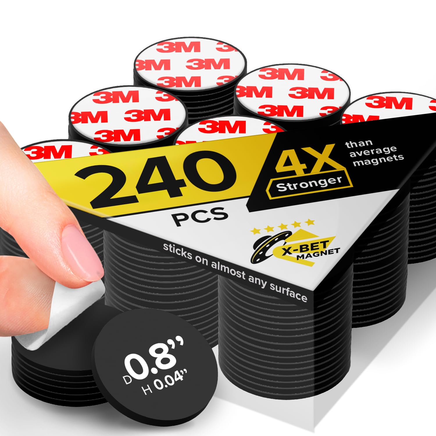 Hyper-Sticky Magnets with Adhesive Backing - 120pcs 0.8"x0.08" Strong Magnetic Dots for Whiteboard, Fridge - Easy-to-Cut Stickers for Planning and Organization - Teacher Must Have - Teacher Supplies