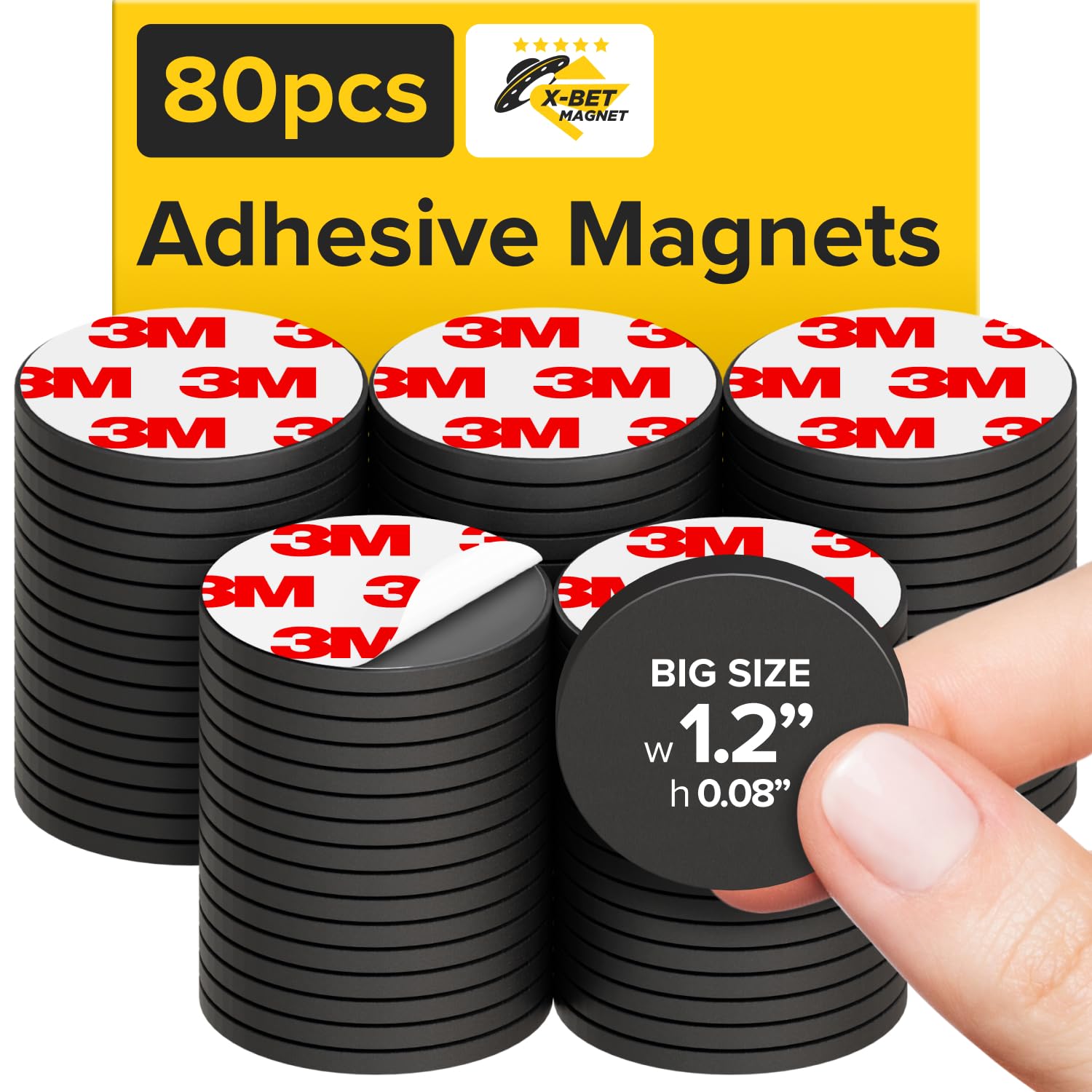 Hyper-Sticky Magnets with Adhesive Backing - 120pcs 0.8"x0.08" Strong Magnetic Dots for Whiteboard, Fridge - Easy-to-Cut Stickers for Planning and Organization - Teacher Must Have - Teacher Supplies