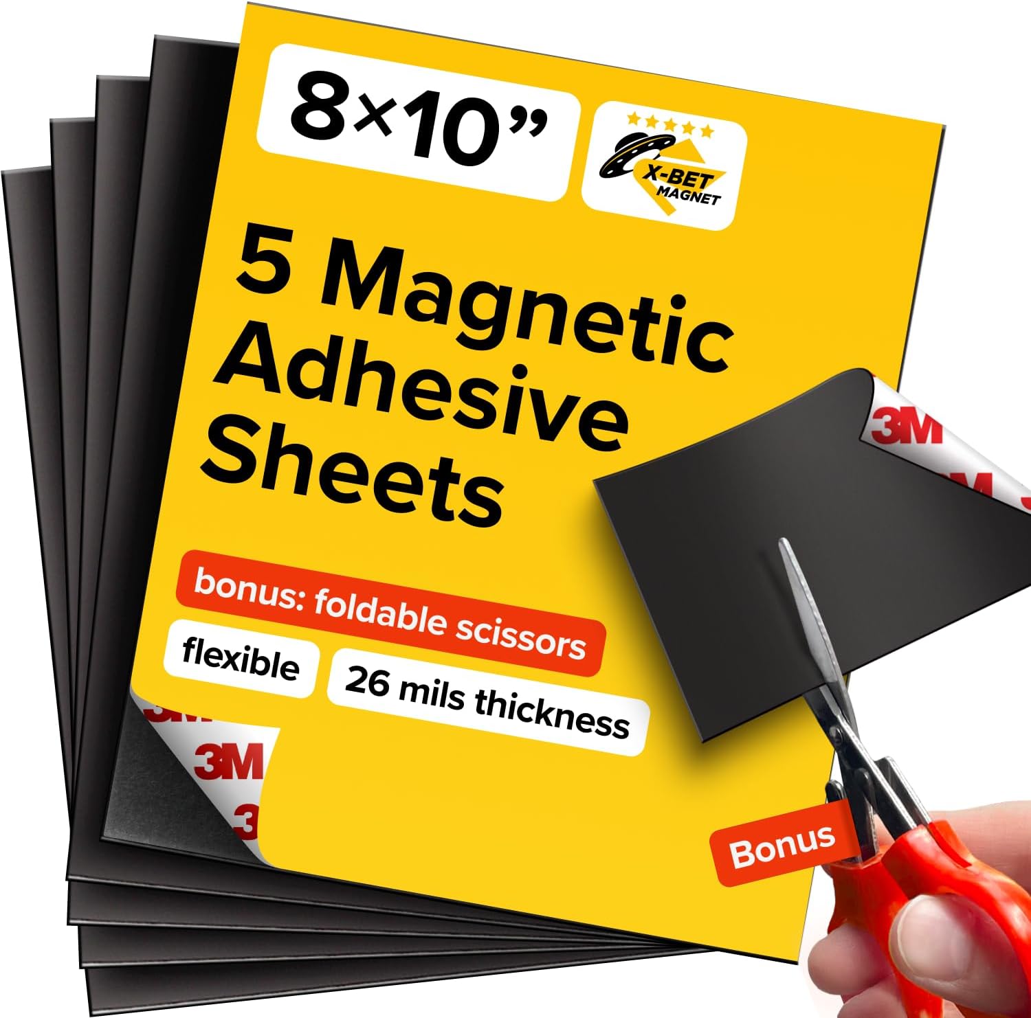 DIY Craft Magnetic Sheets with adhesive backing - Adhesive Sheets for Magnetic Stickers and Photos - 100% Customizable