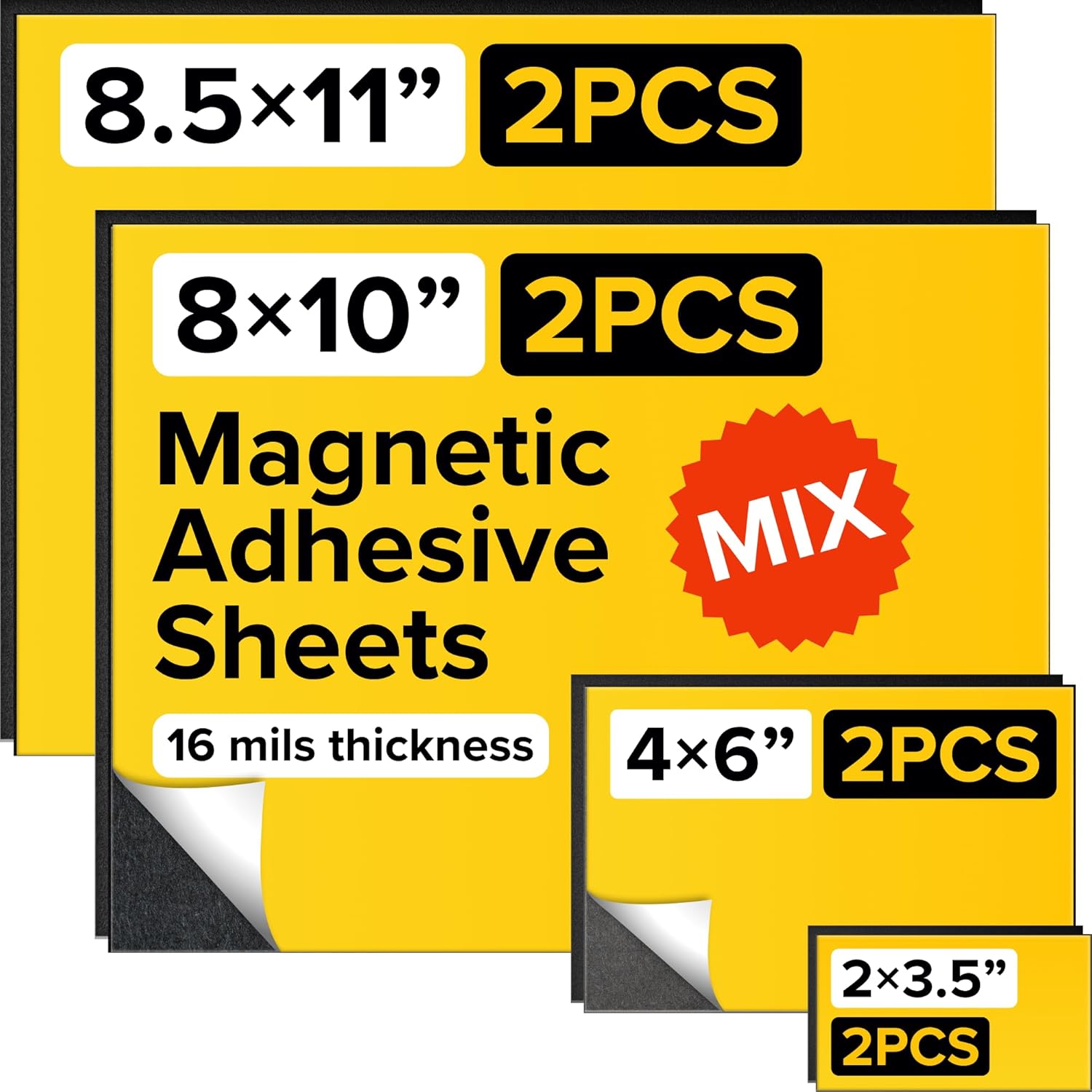 DIY Craft Magnetic Sheets with adhesive backing - Adhesive Sheets for Magnetic Stickers and Photos - 100% Customizable