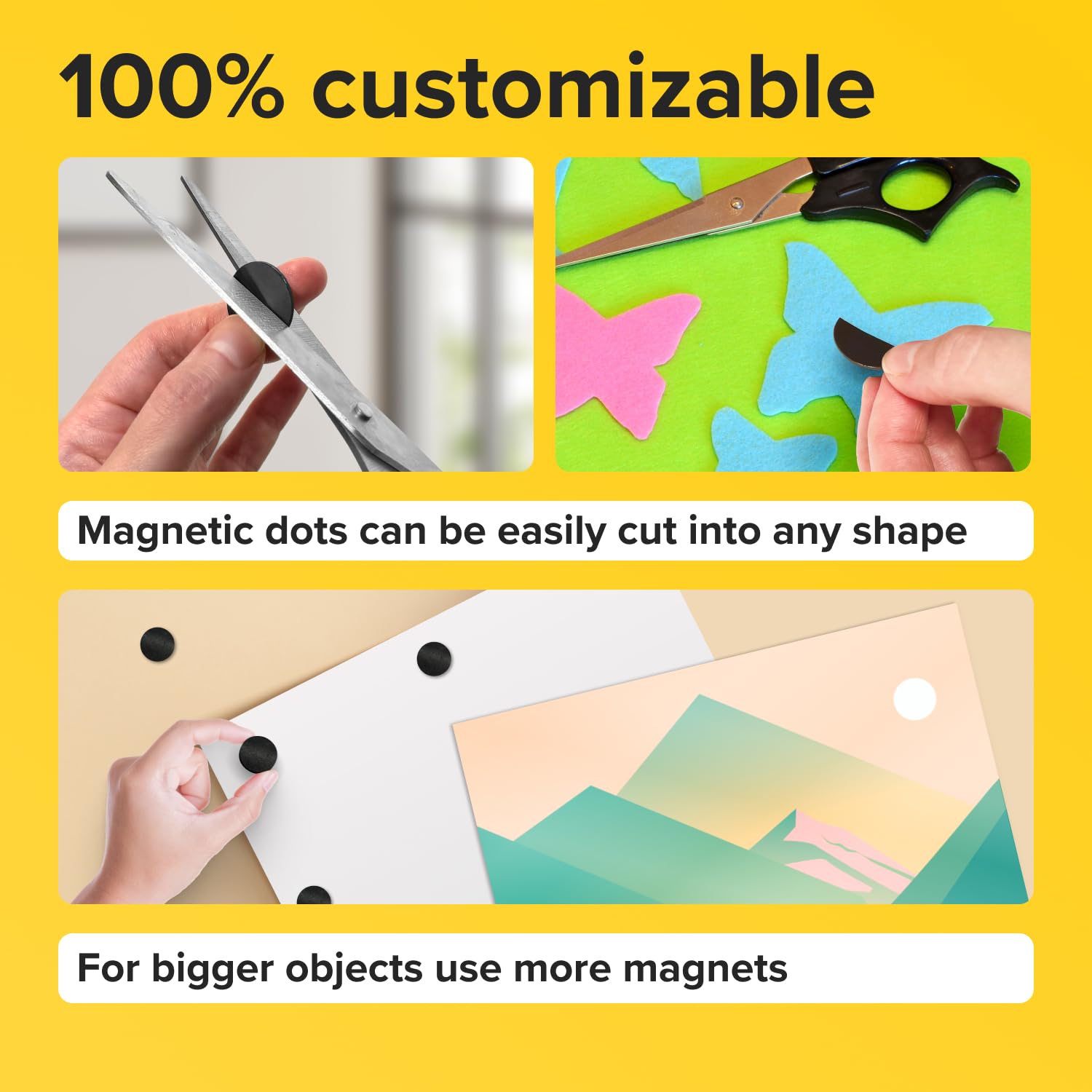 X-bet MAGNET Hyper-Sticky Magnets with Adhesive Backing - (0.8'' x 0.08'', 240 pcs) Strong Magnetic Dots for Whiteboard, Fridge, Crafts - Easy-to-Cut Stickers for Planning and Organization