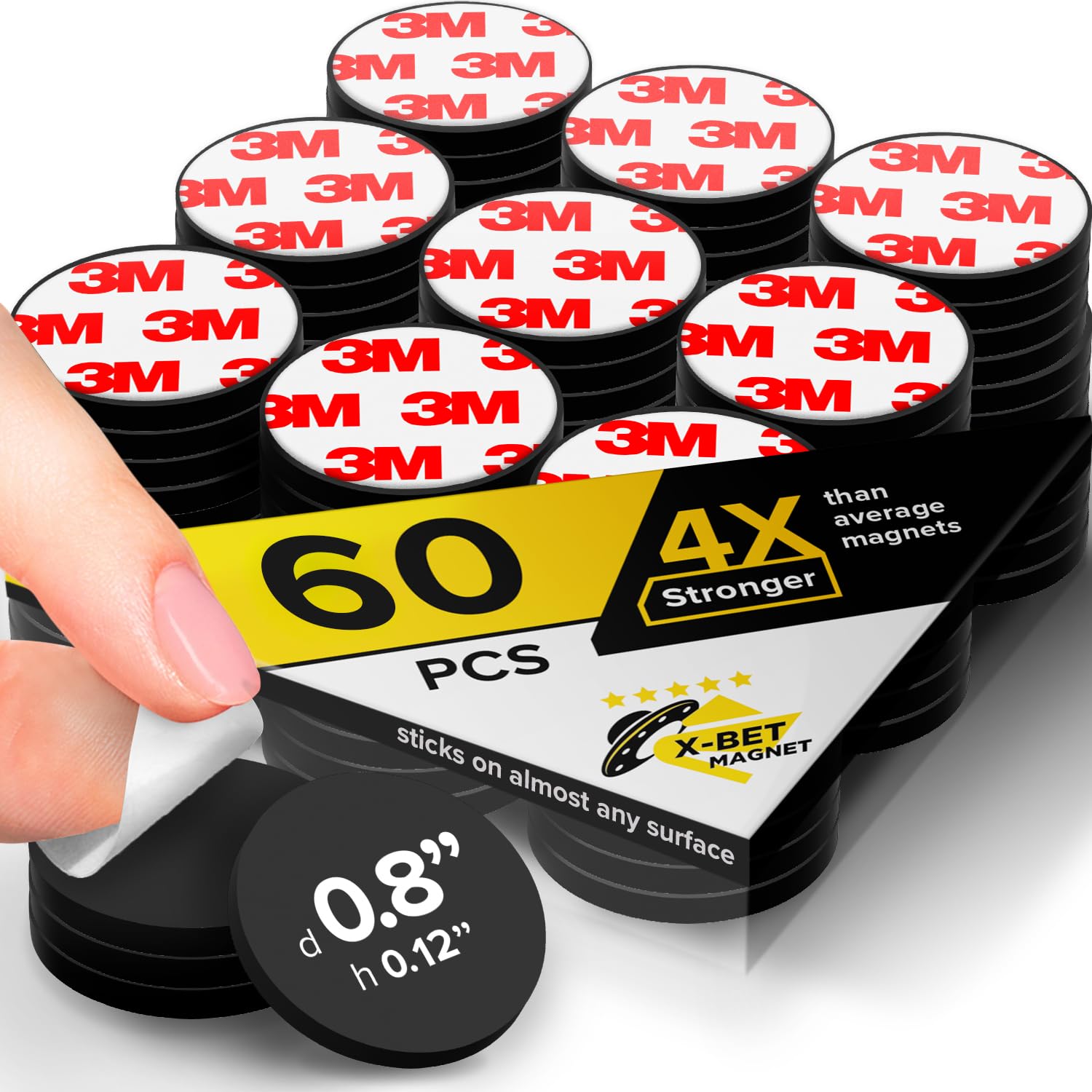 Hyper-Sticky Magnets with Adhesive Backing - 120pcs 0.8"x0.08" Strong Magnetic Dots for Whiteboard, Fridge - Easy-to-Cut Stickers for Planning and Organization - Teacher Must Have - Teacher Supplies