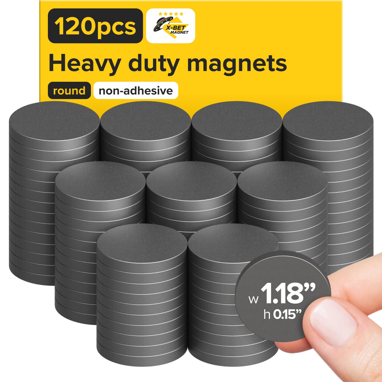 Strong Magnets Heavy Duty - Round, Small and Strong Ceramic for Whiteboard or Fridge