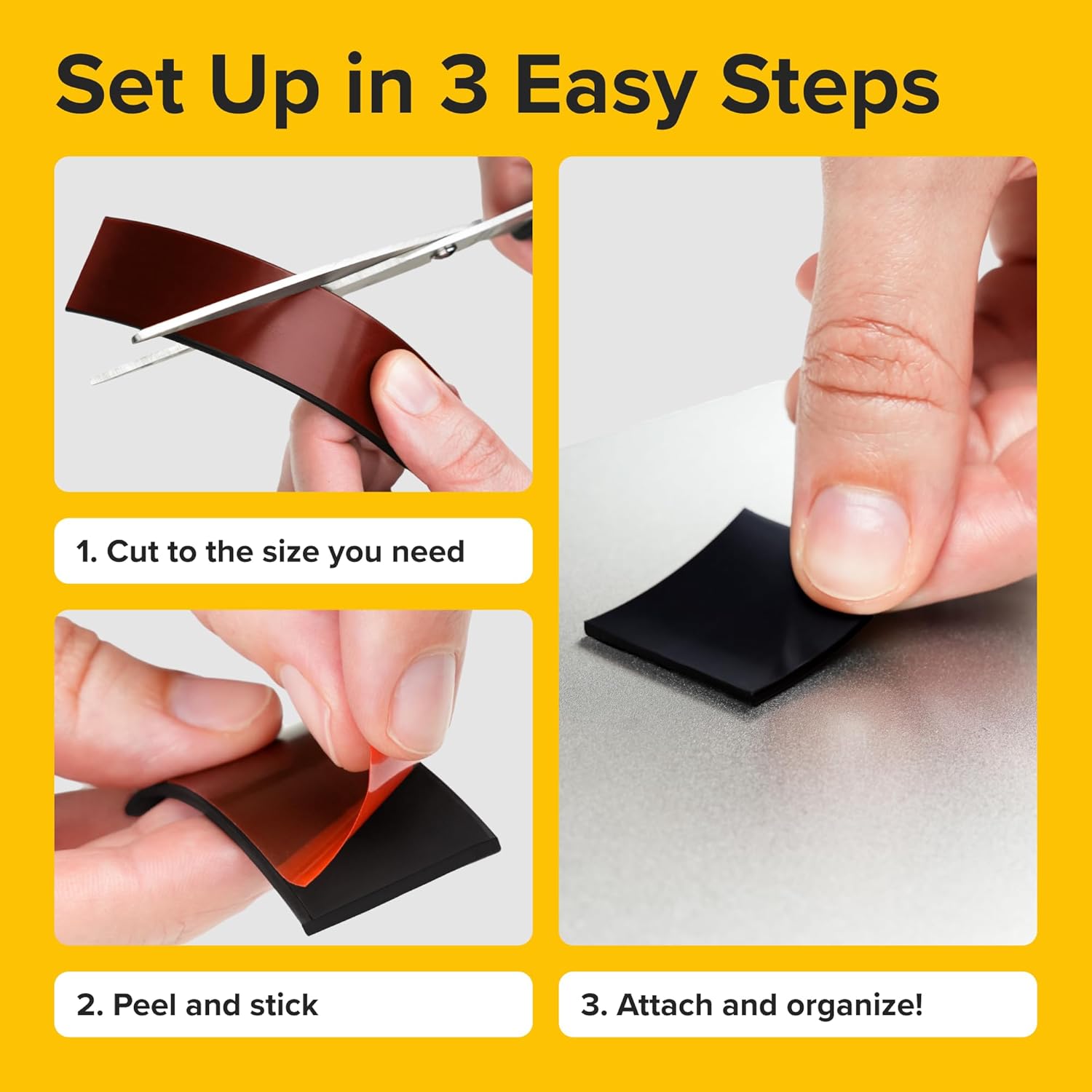 Super Sticky Magnetic Tape - Stong Magnet Strip with Adhesive Backing for DIY & Crafts