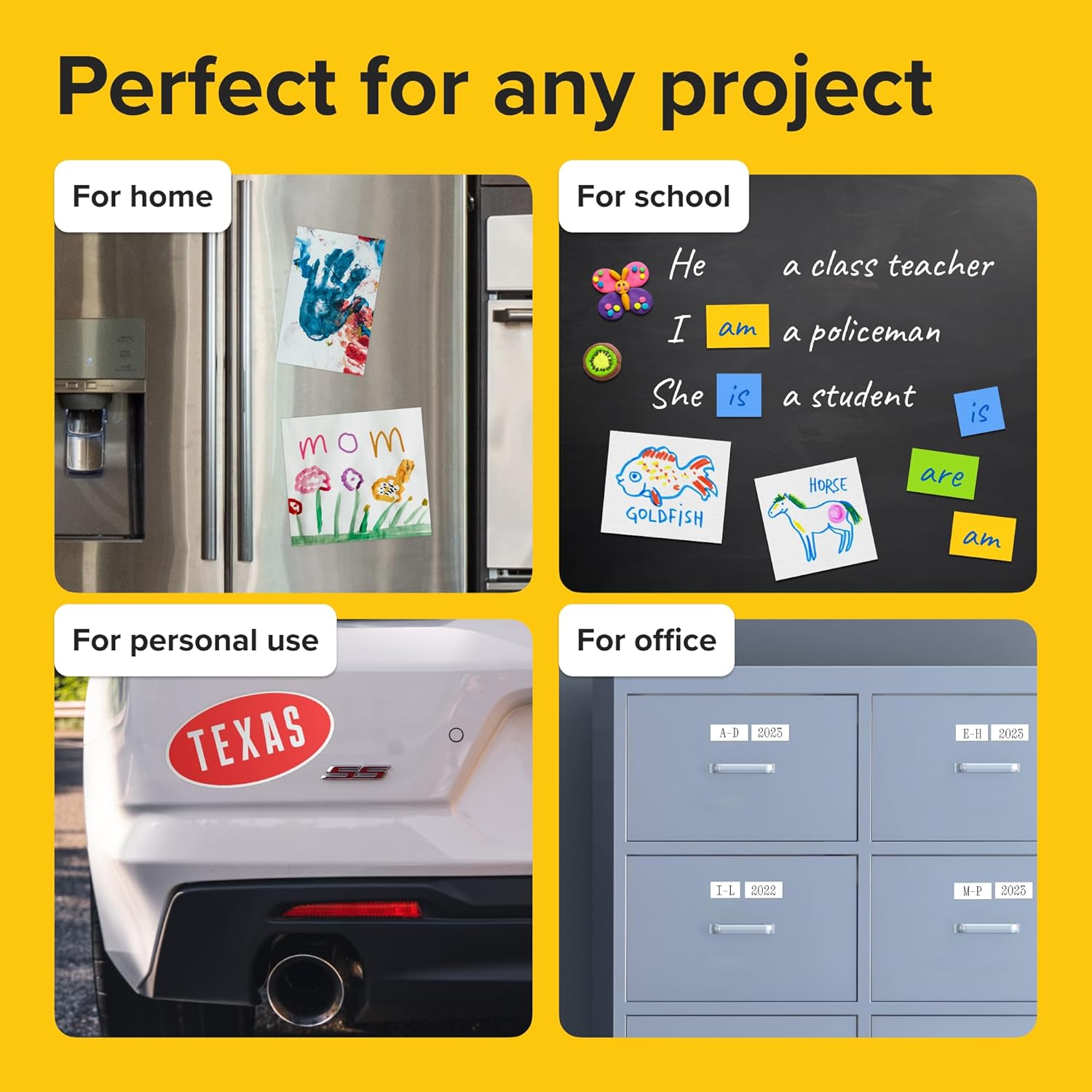DIY Craft Magnetic Sheets with adhesive backing - 8x10" 10 pack Adhesive Sheets for Magnetic Stickers and Photos - 100% Customizable