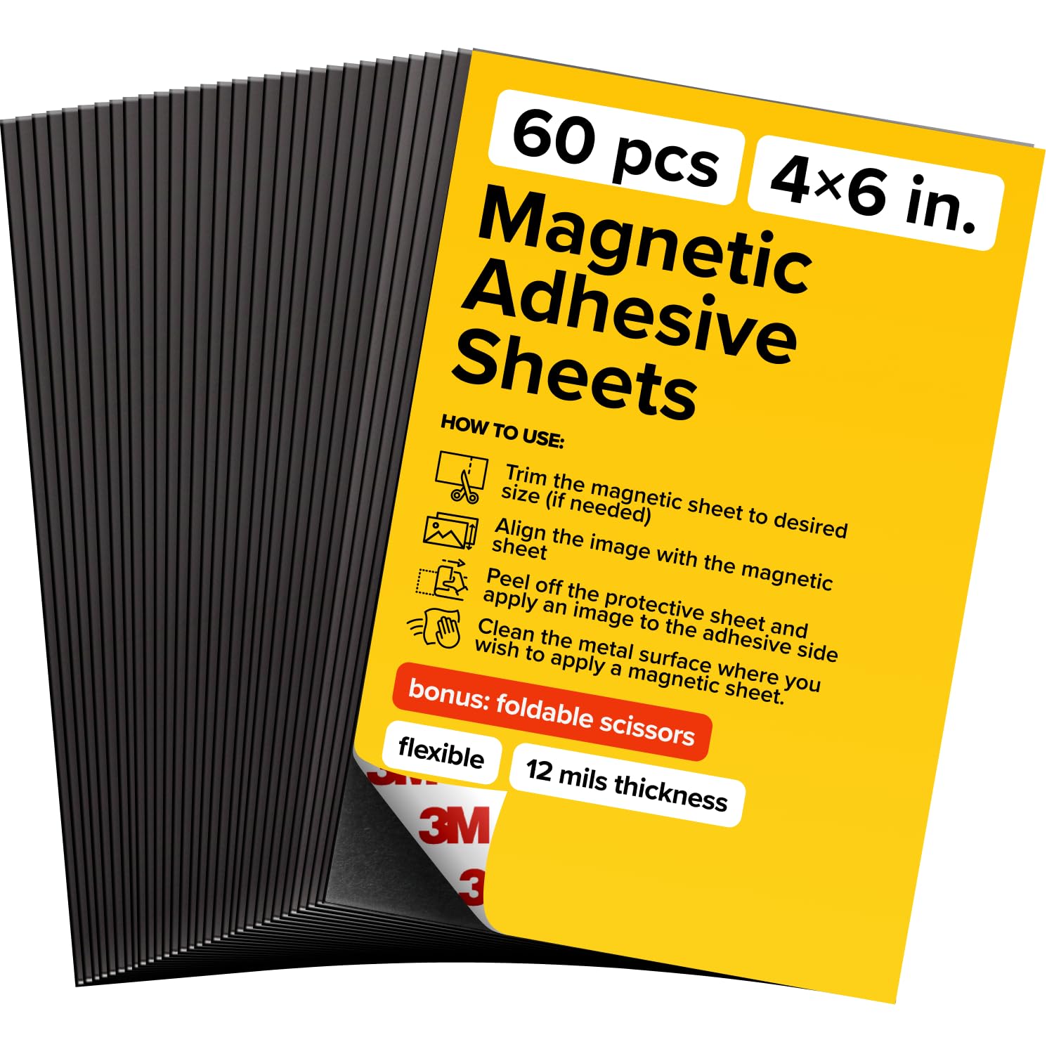 DIY Craft Magnetic Sheets with adhesive backing - Adhesive Sheets for Magnetic Stickers and Photos - 100% Customizable