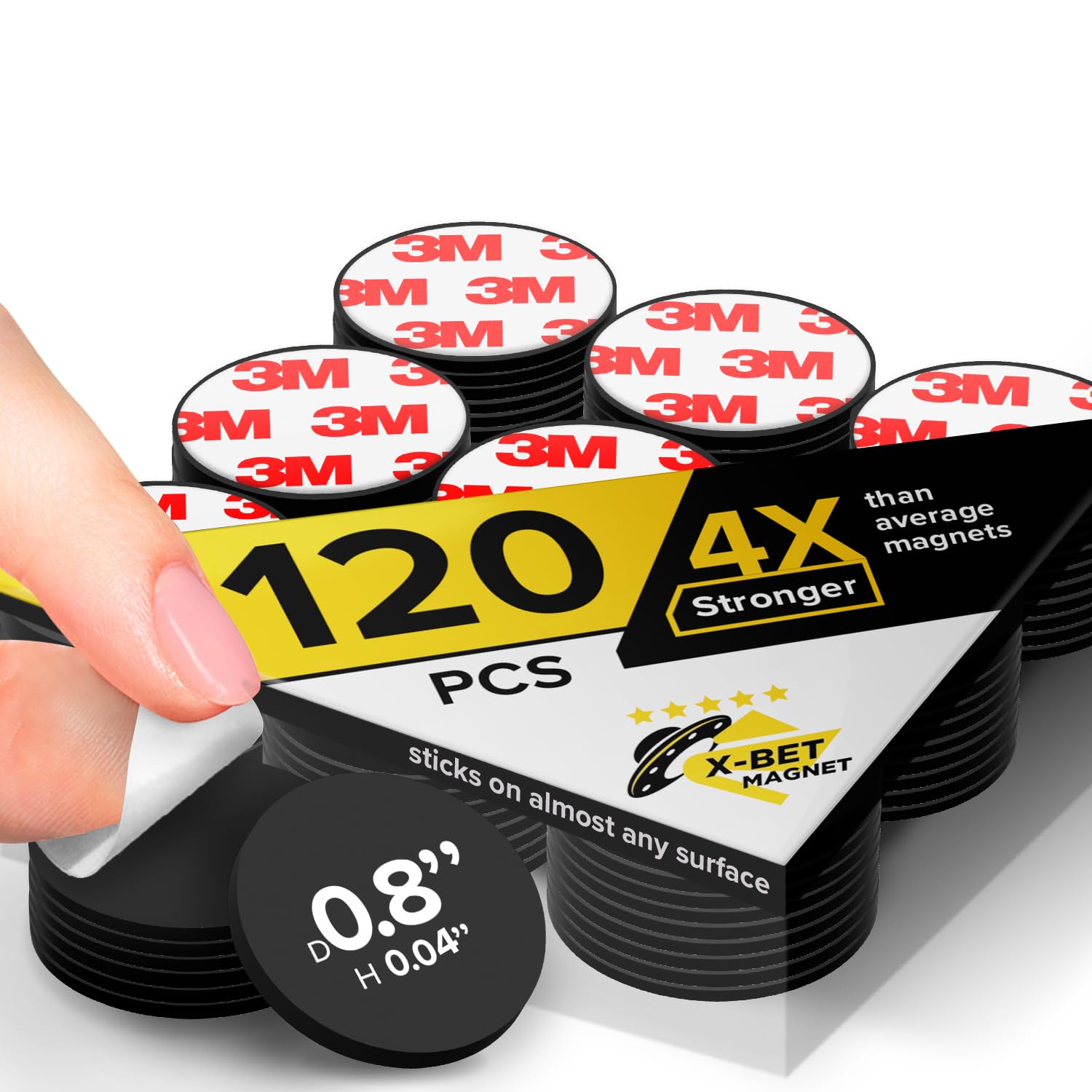 Hyper-Sticky Magnets with Adhesive Backing - 120pcs 0.8"x0.08" Strong Magnetic Dots for Whiteboard, Fridge - Easy-to-Cut Stickers for Planning and Organization - Teacher Must Have - Teacher Supplies