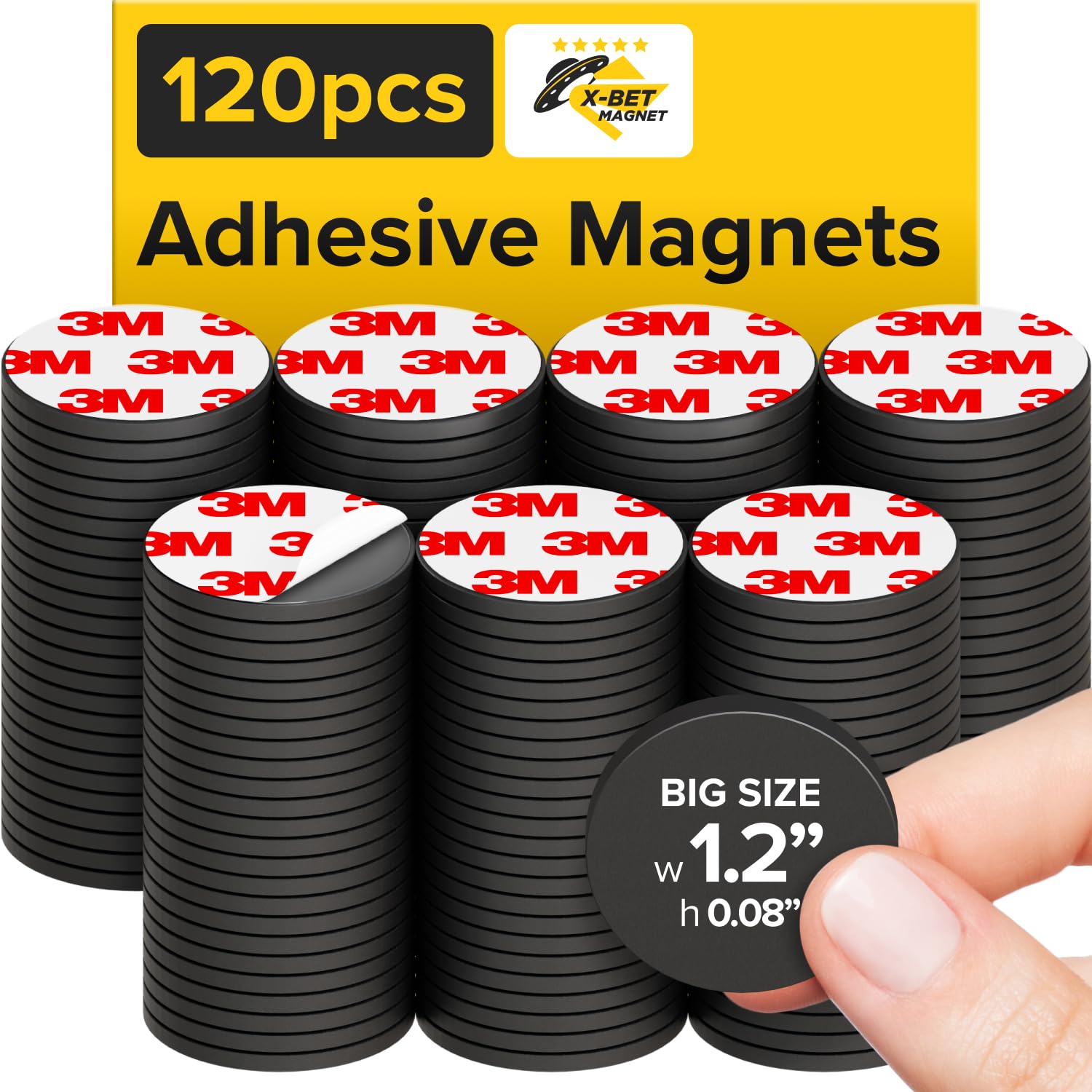 Hyper-Sticky Magnets with Adhesive Backing - 120pcs 0.8"x0.08" Strong Magnetic Dots for Whiteboard, Fridge - Easy-to-Cut Stickers for Planning and Organization - Teacher Must Have - Teacher Supplies