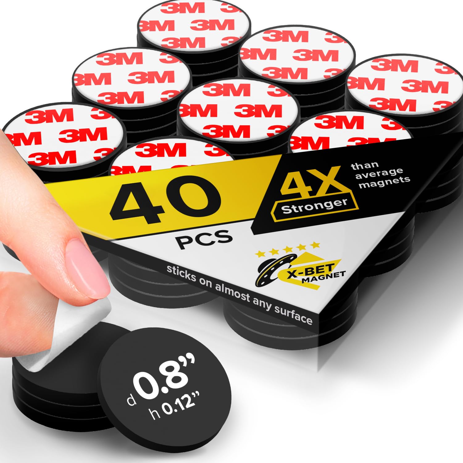 Hyper-Sticky Magnets with Adhesive Backing - 120pcs 0.8"x0.08" Strong Magnetic Dots for Whiteboard, Fridge - Easy-to-Cut Stickers for Planning and Organization - Teacher Must Have - Teacher Supplies