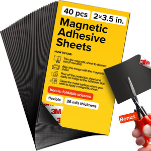 DIY Craft Magnetic Sheets with adhesive backing - Adhesive Sheets for Magnetic Stickers and Photos - 100% Customizable
