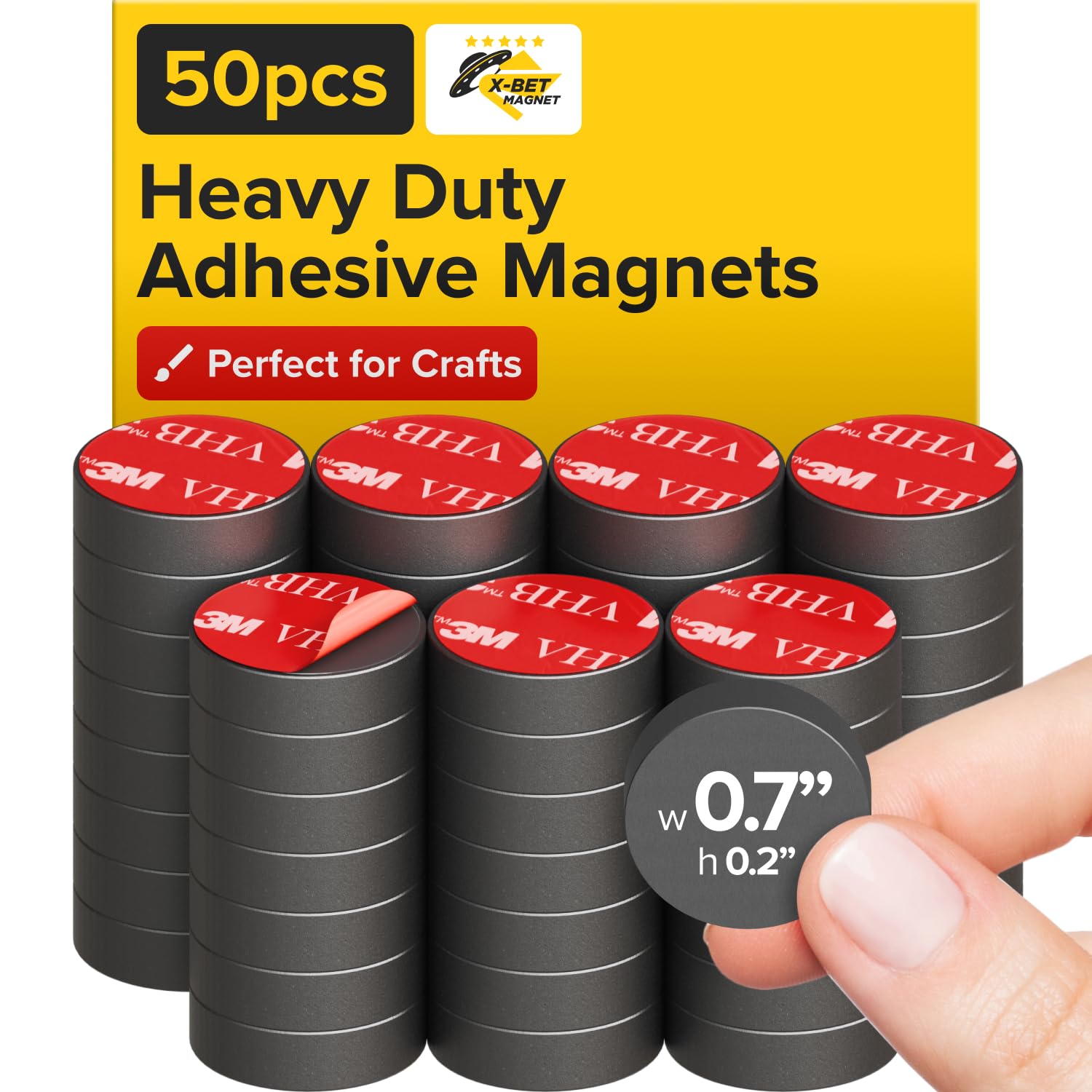 Adhesive Magnets - Ferrite Magnetic - Round Disc - Strong Sticky Adhesive Backing - Ceramic