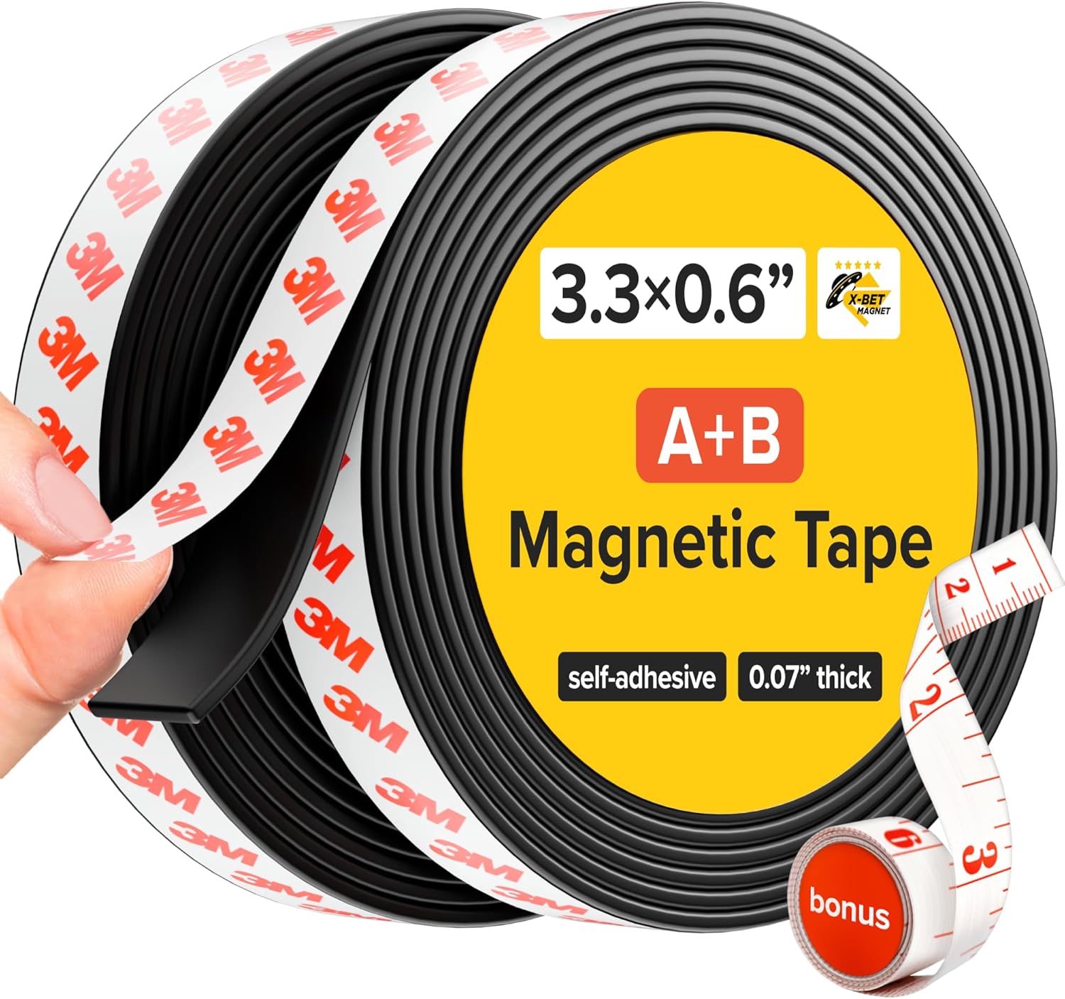 Magnetic Tape A+B, one Side with 3M 55236 Adhesive Size