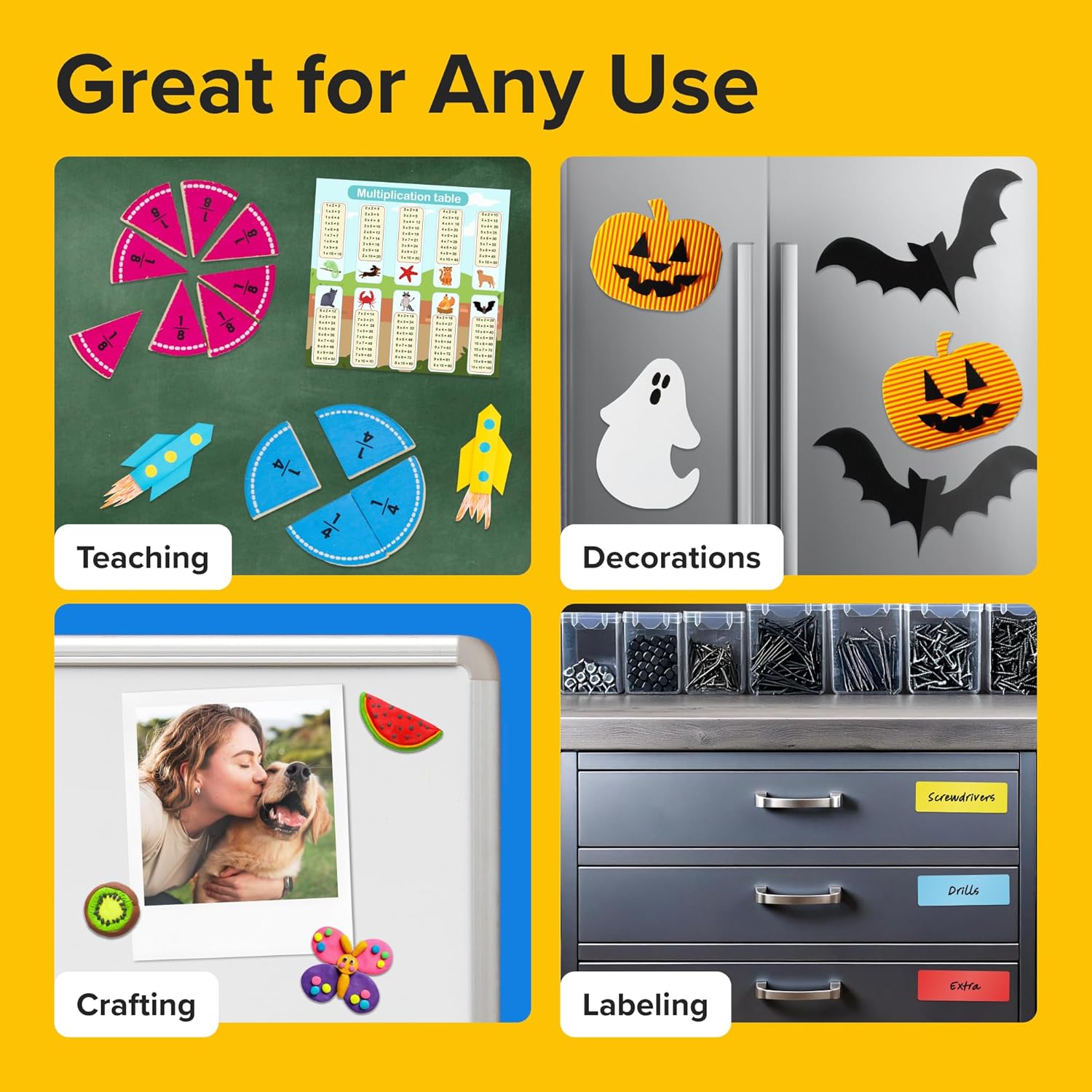 Super Sticky Magnetic Tape - Stong Magnet Strip with Adhesive Backing for DIY & Crafts