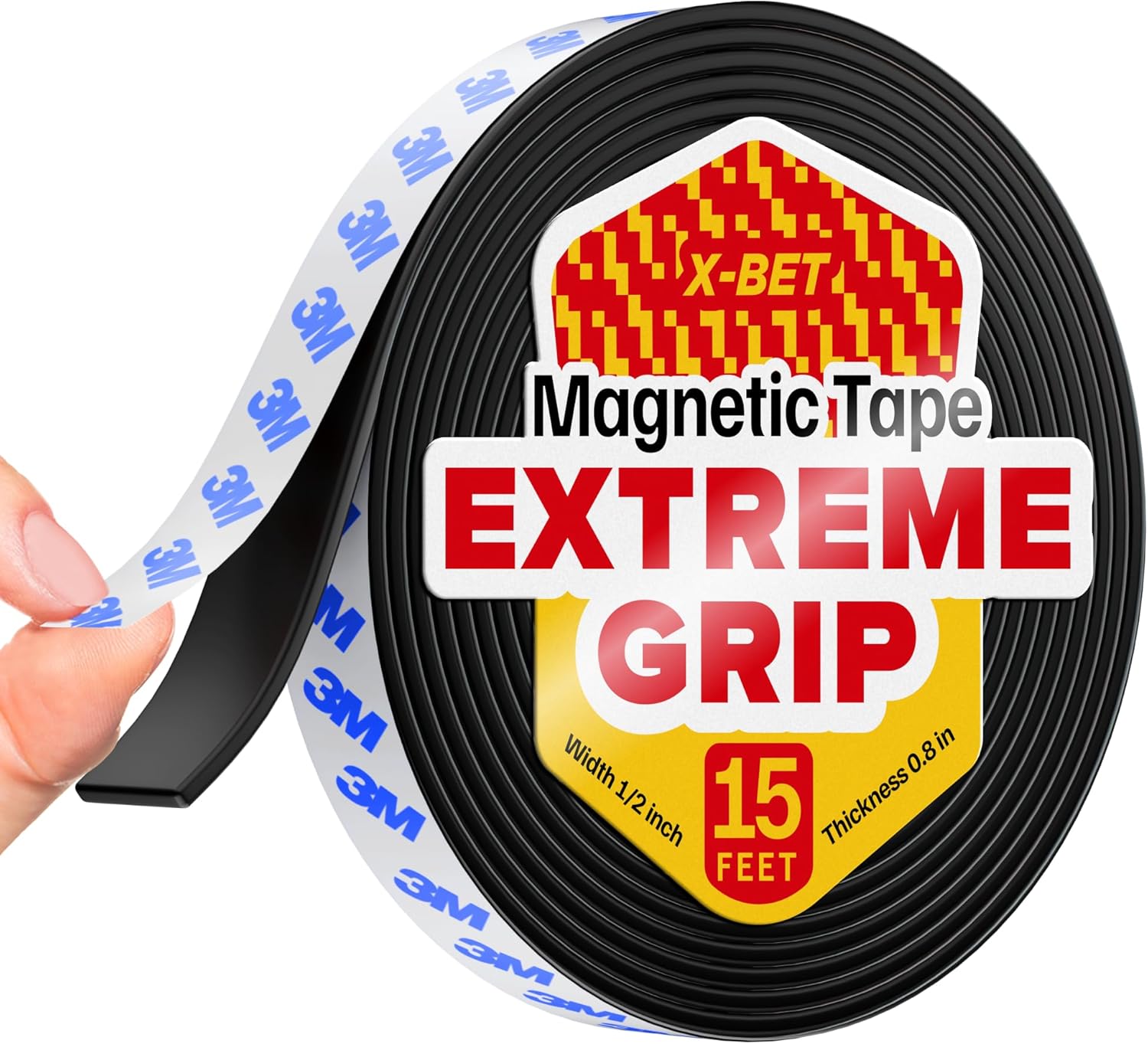 Super Sticky Magnetic Tape - Stong Magnet Strip with Adhesive Backing for DIY & Crafts