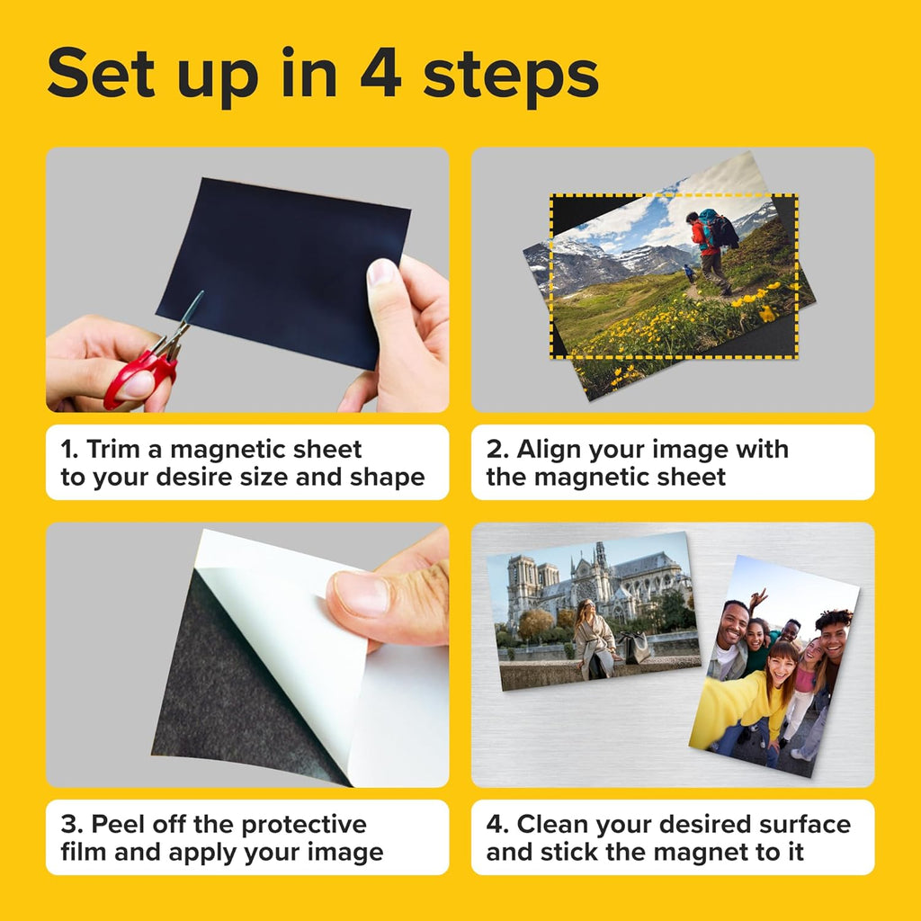 DIY Craft Magnetic Sheets with adhesive backing - 8x10" 10 pack Adhesive Sheets for Magnetic Stickers and Photos - 100% Customizable