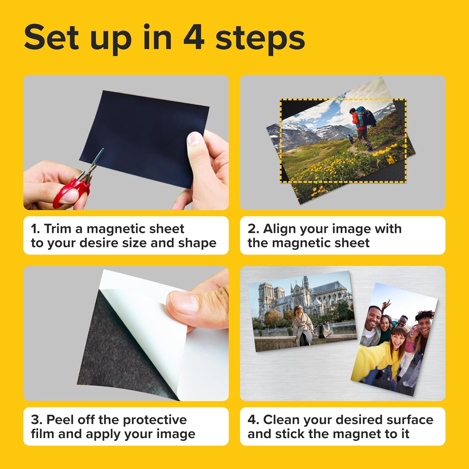 DIY Craft Magnetic Sheets with adhesive backing - 8x10" 10 pack Adhesive Sheets for Magnetic Stickers and Photos - 100% Customizable