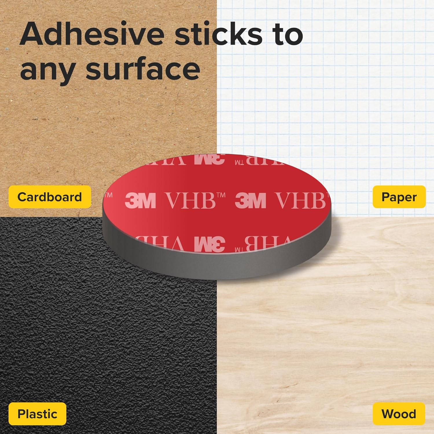 Adhesive Magnets - Ferrite Magnetic - 100 Pieces - Round Disc - Strong Sticky Adhesive Backing - Ceramic - 1"x0.15"