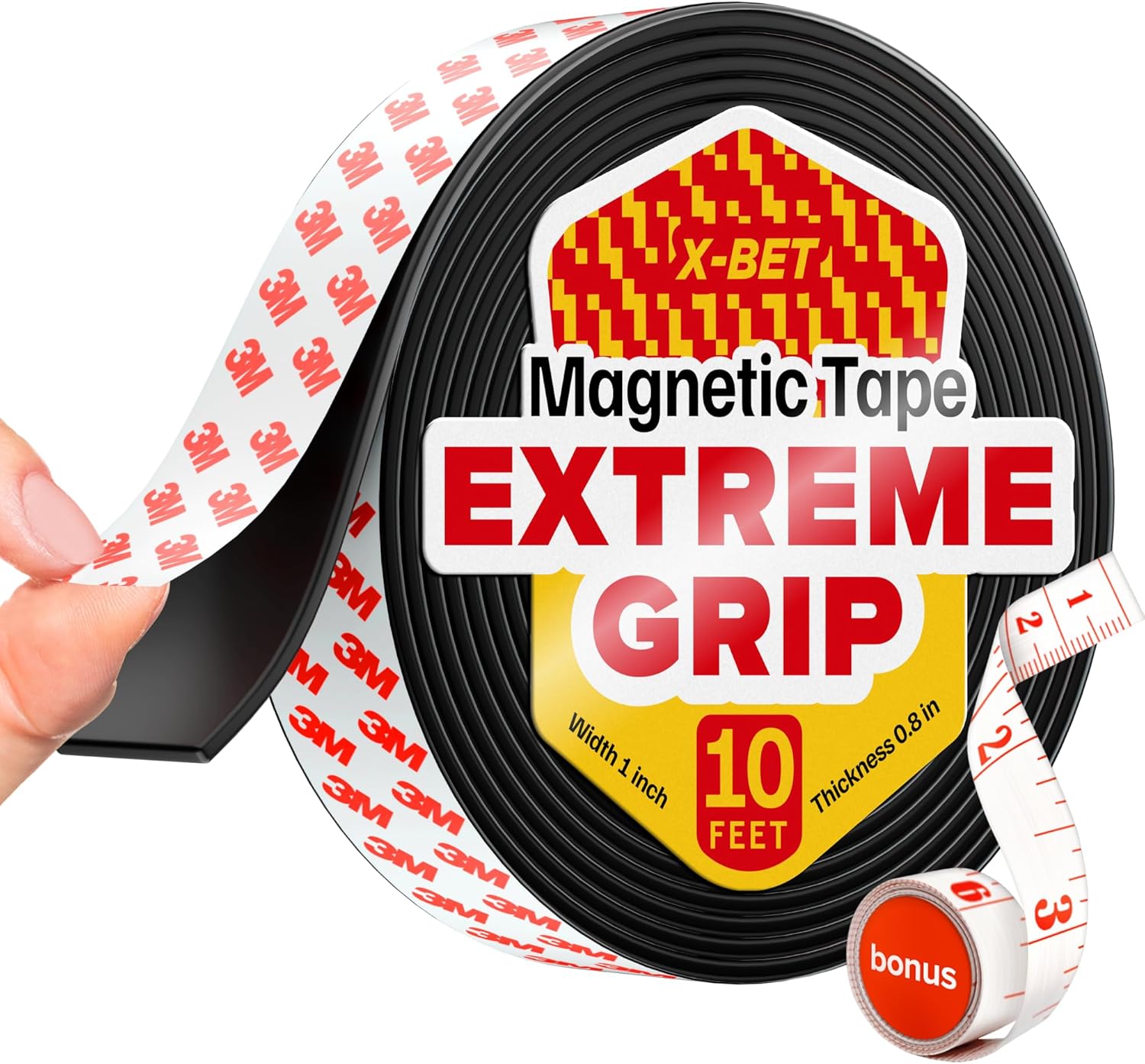 Super Sticky Magnetic Tape - Stong Magnet Strip with Adhesive Backing for DIY & Crafts