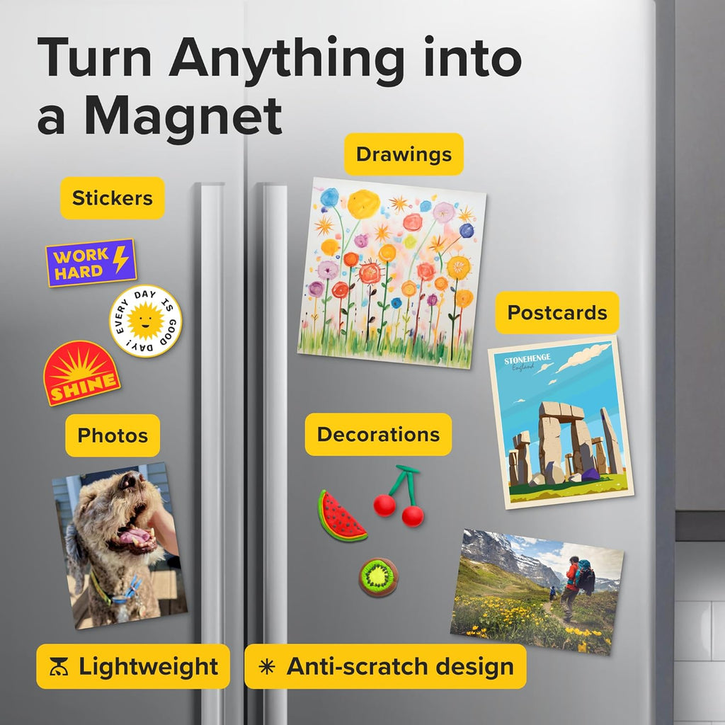 DIY Craft Magnetic Sheets with adhesive backing - 8x10" 10 pack Adhesive Sheets for Magnetic Stickers and Photos - 100% Customizable