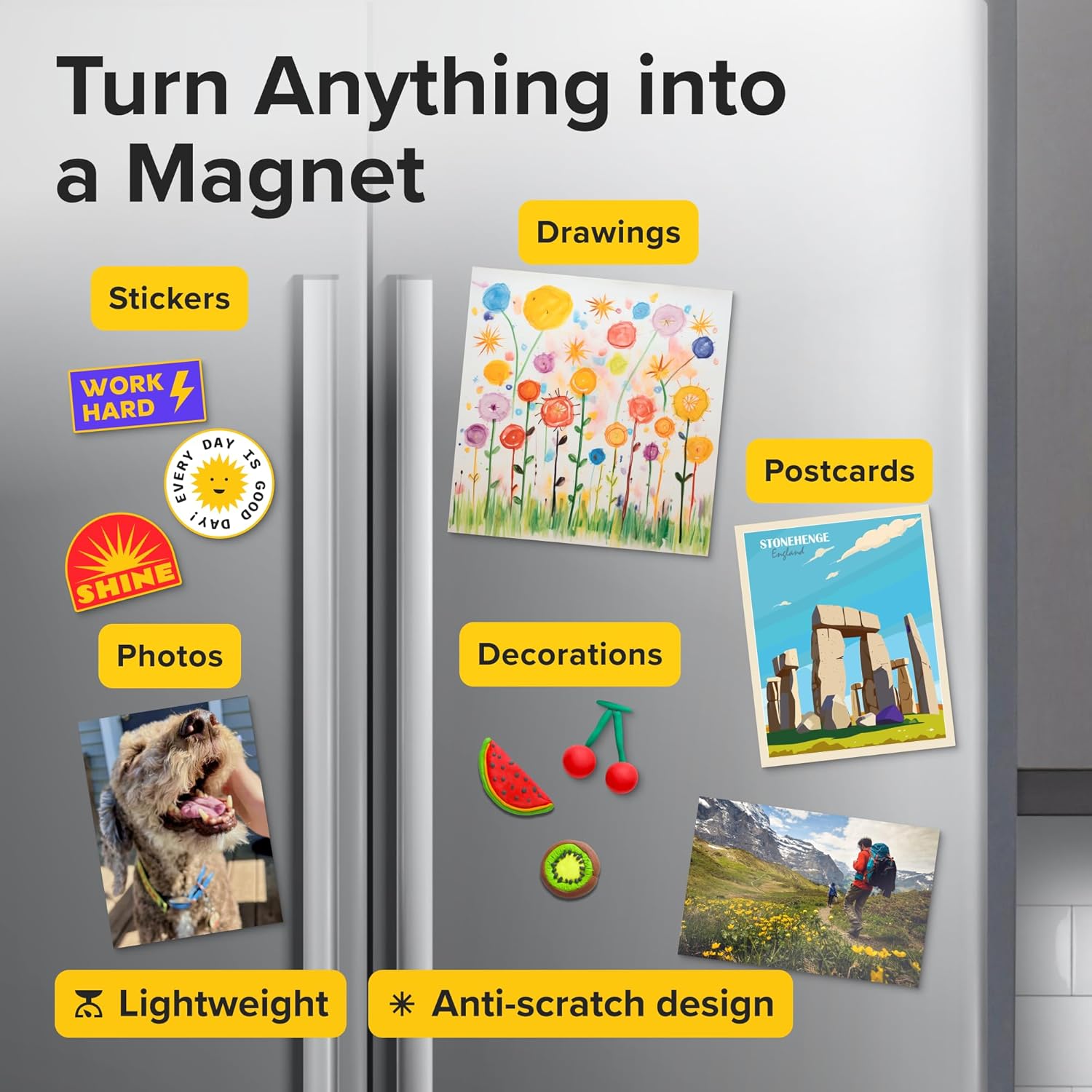 DIY Craft Magnetic Sheets with adhesive backing - 8x10" 10 pack Adhesive Sheets for Magnetic Stickers and Photos - 100% Customizable