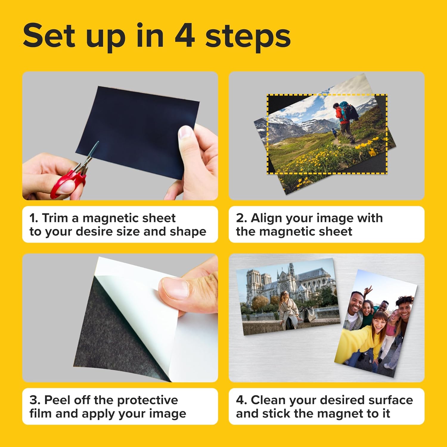 DIY Craft Magnetic Sheets with adhesive backing - Adhesive Sheets for Magnetic Stickers and Photos - 100% Customizable