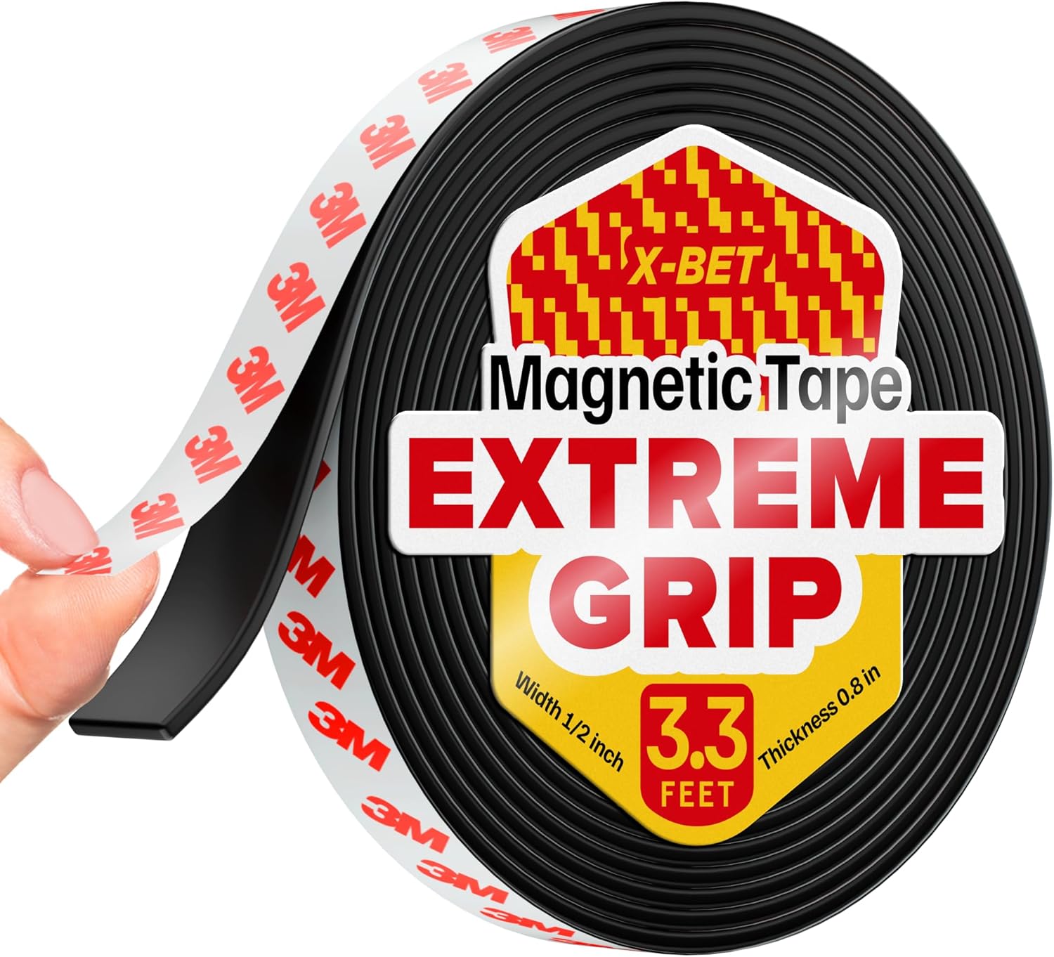 Super Sticky Magnetic Tape - Stong Magnet Strip with Adhesive Backing for DIY & Crafts