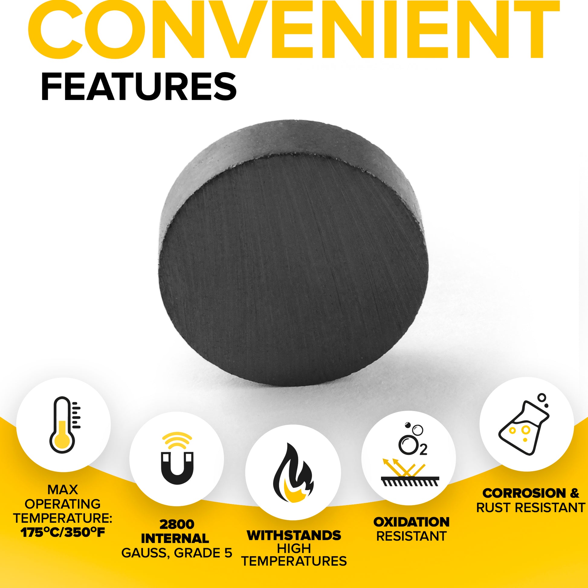 100 pcs Round Ceramic Magnets - Tiny 0.709" (18 mm) Circle Disc - Flat Magnets Bulk - Industrial Magnets UK