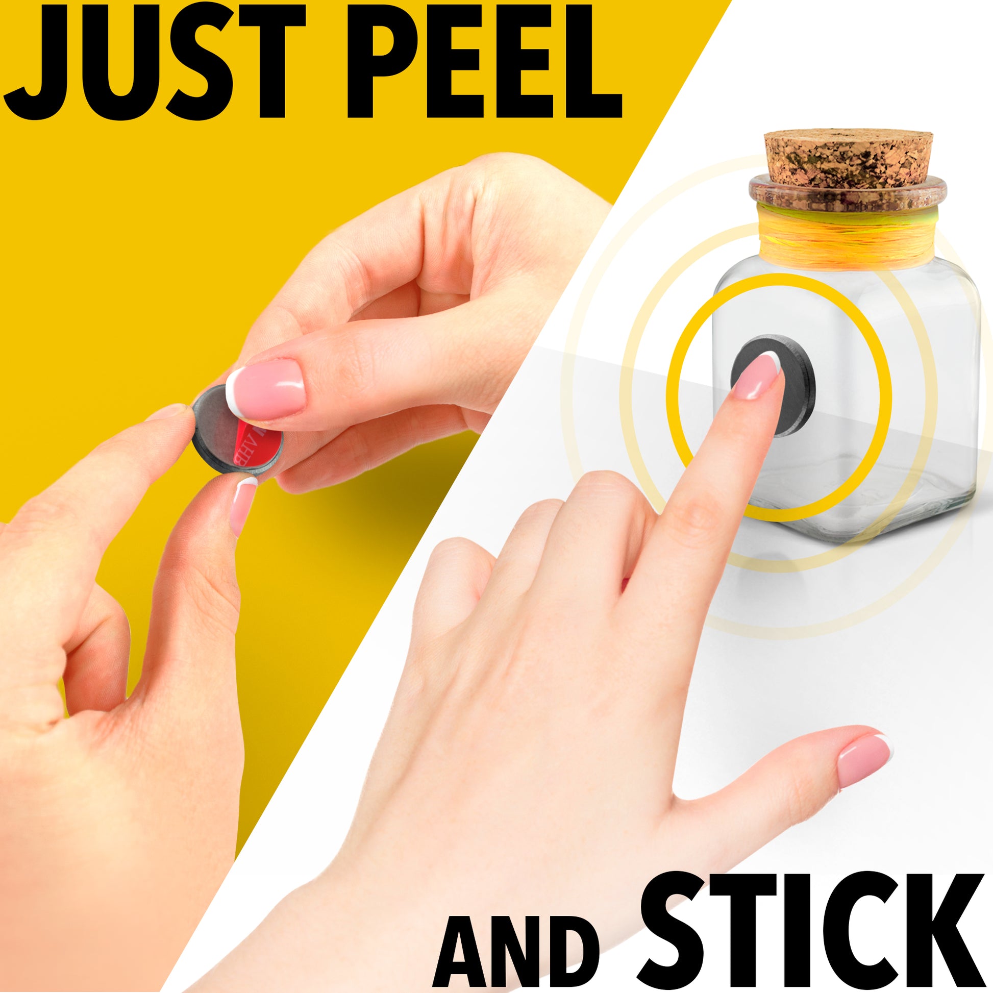 18pcs Circle Ceramic Magnets with Adhesive Backing - Disc Magnets with 3m Adhesive Dots - Ferrite Craft&DIY Magnets