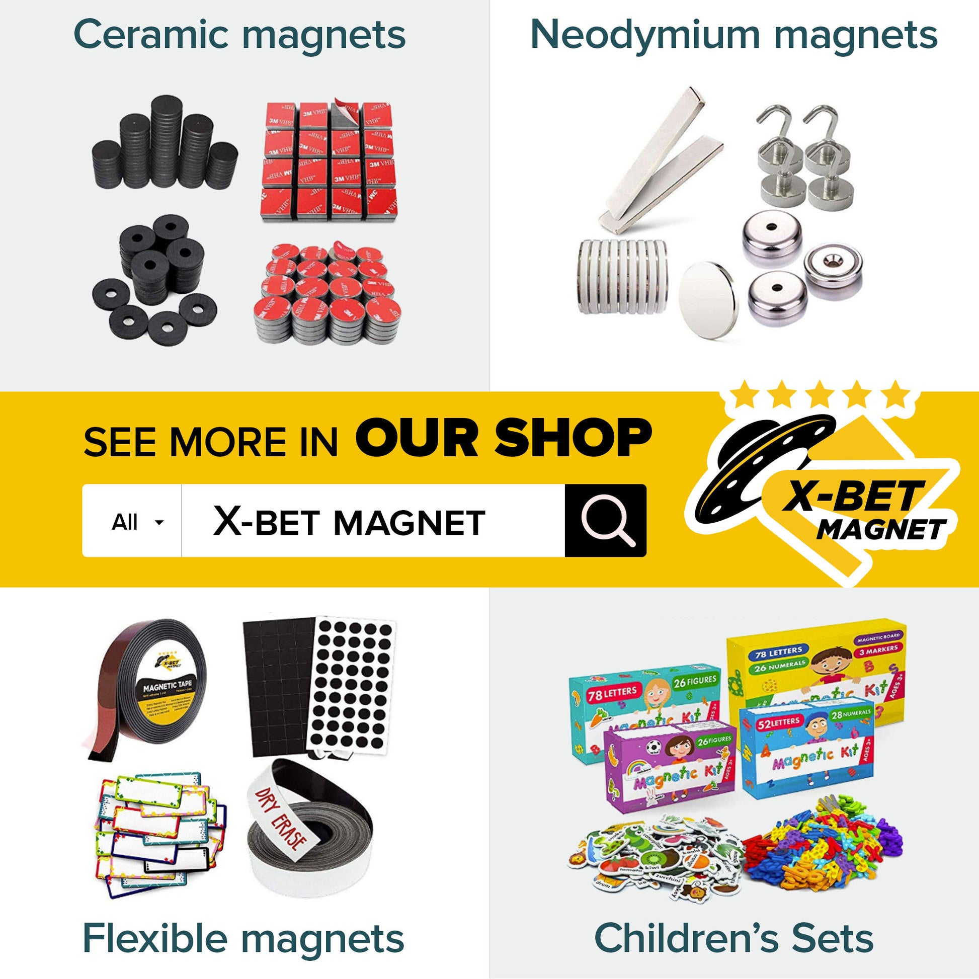 Ferrite Ring Magnets - Round Disc Donut Magnets - Circle Magnets - Great Circular Magnets with Holes - 18 PCs